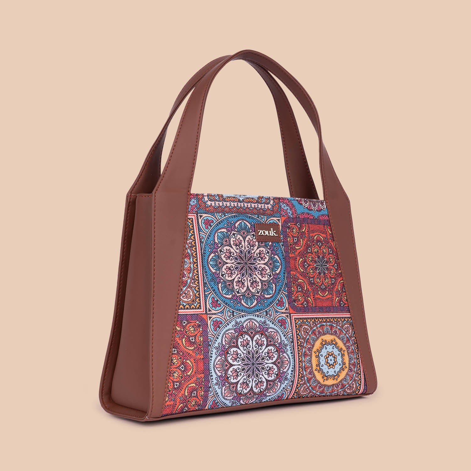 Multicolor Mandala Print Trapezia Tote