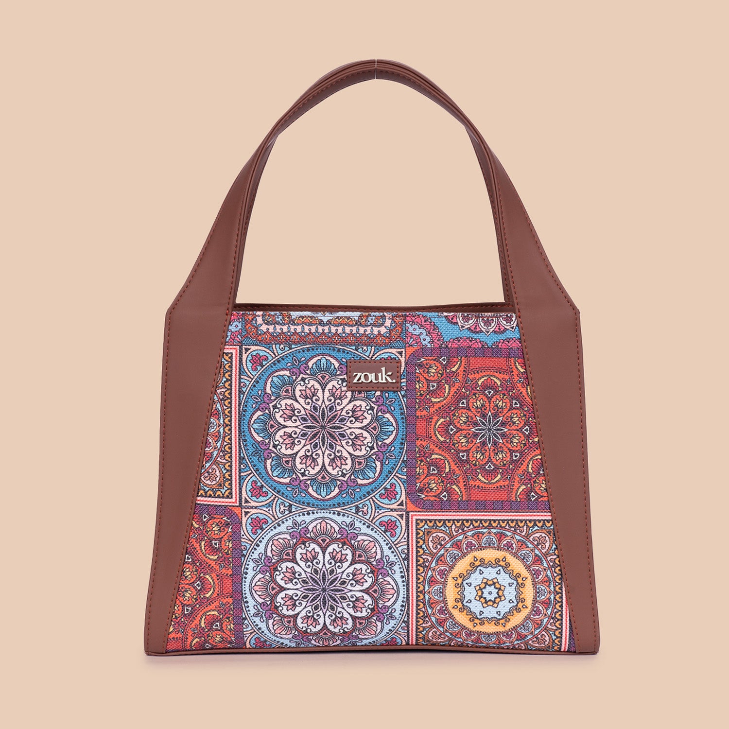 Multicolor Mandala Print Trapezia Tote