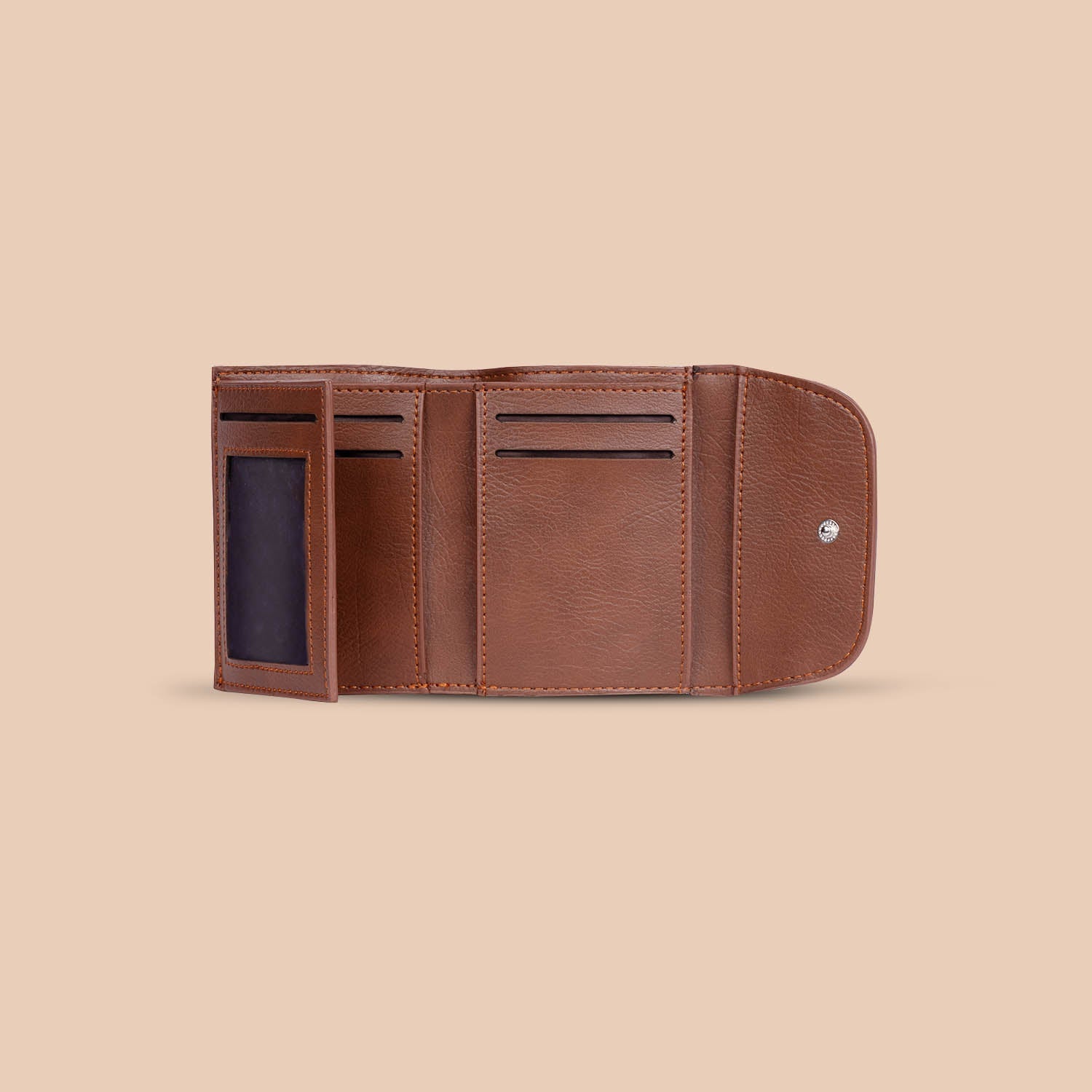 Falaknuma Brown Jaali Trifold Wallet