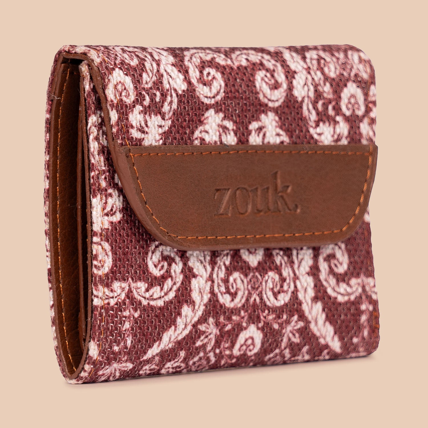 Falaknuma Brown Jaali Trifold Wallet