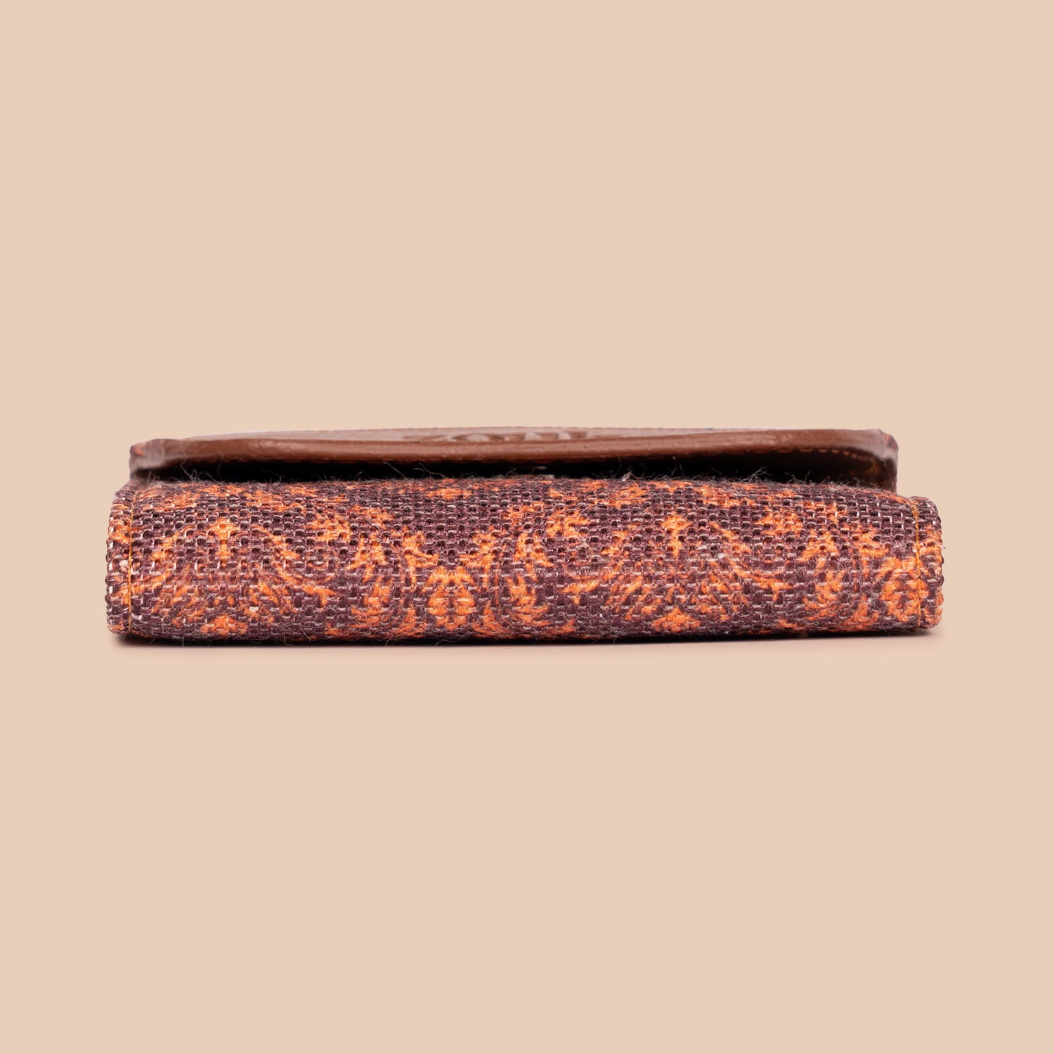 Brown Floral Trifold Wallet