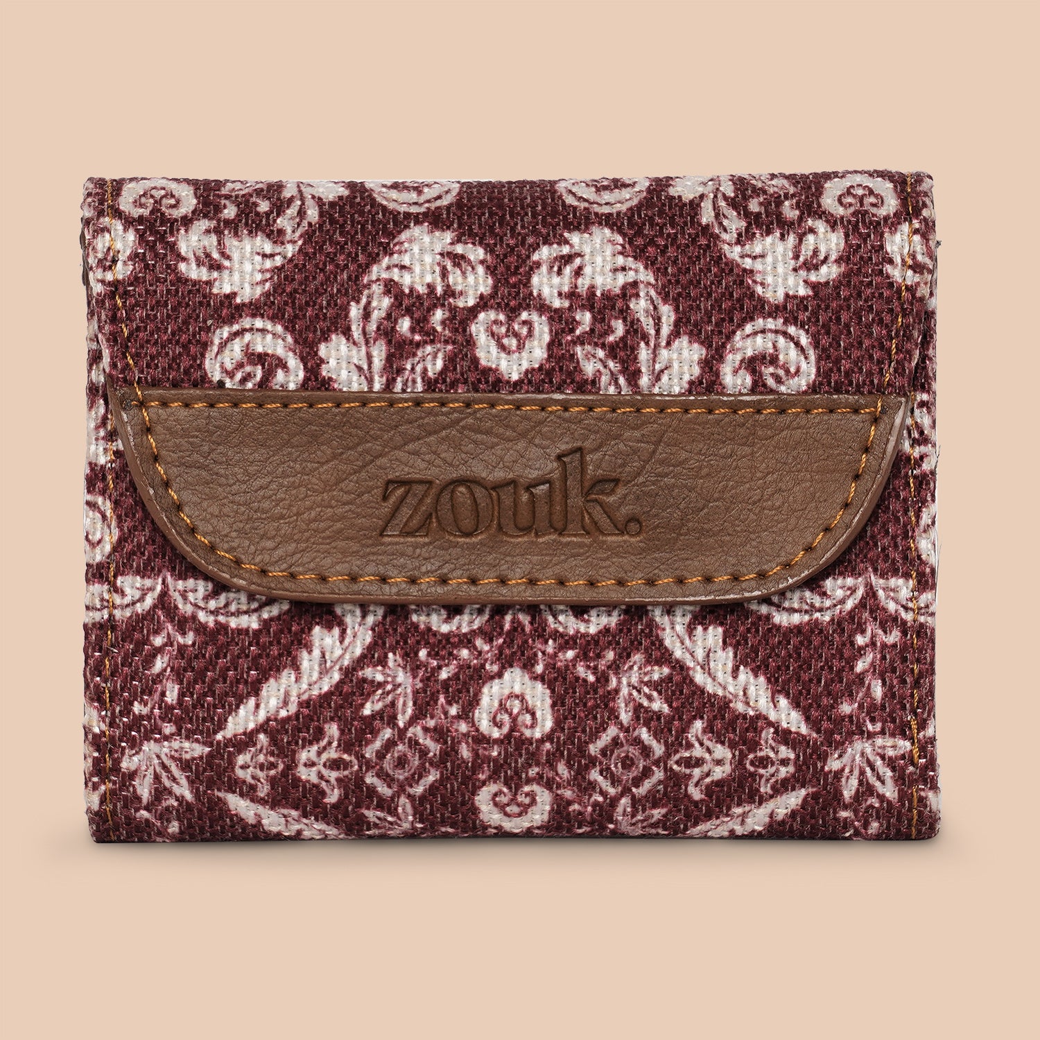 Falaknuma Brown Jaali Trifold Wallet