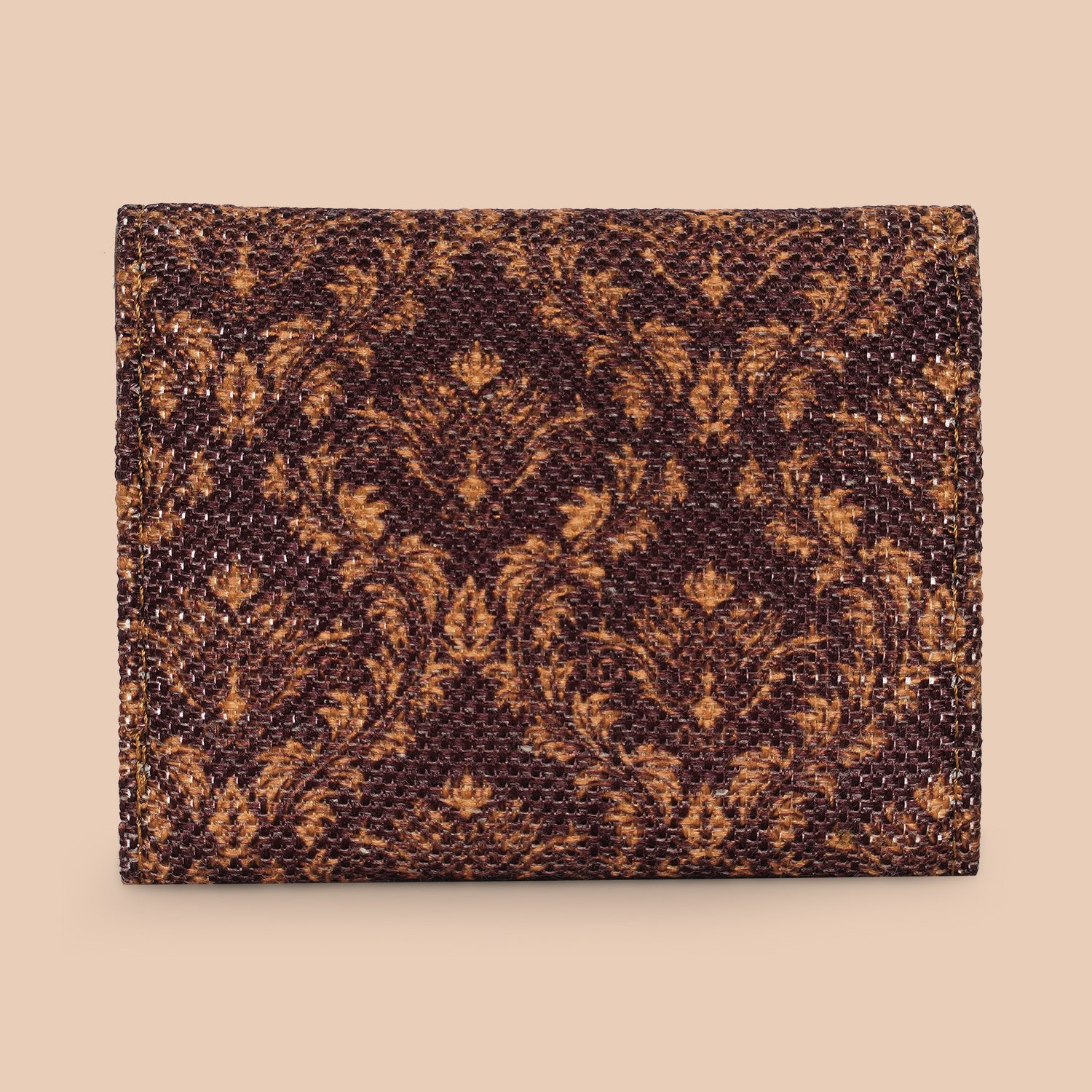 Brown Floral Trifold Wallet