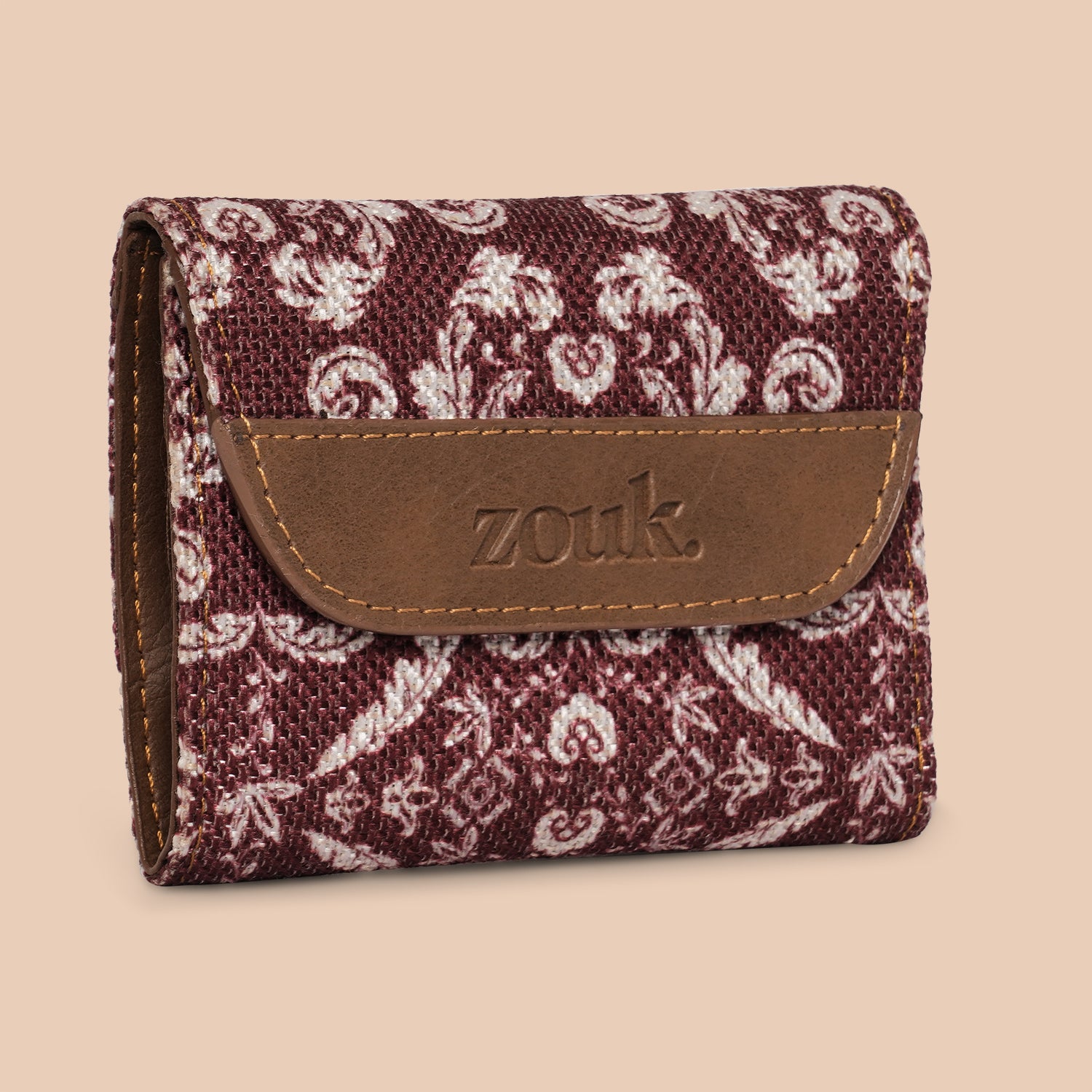 Falaknuma Brown Jaali Trifold Wallet