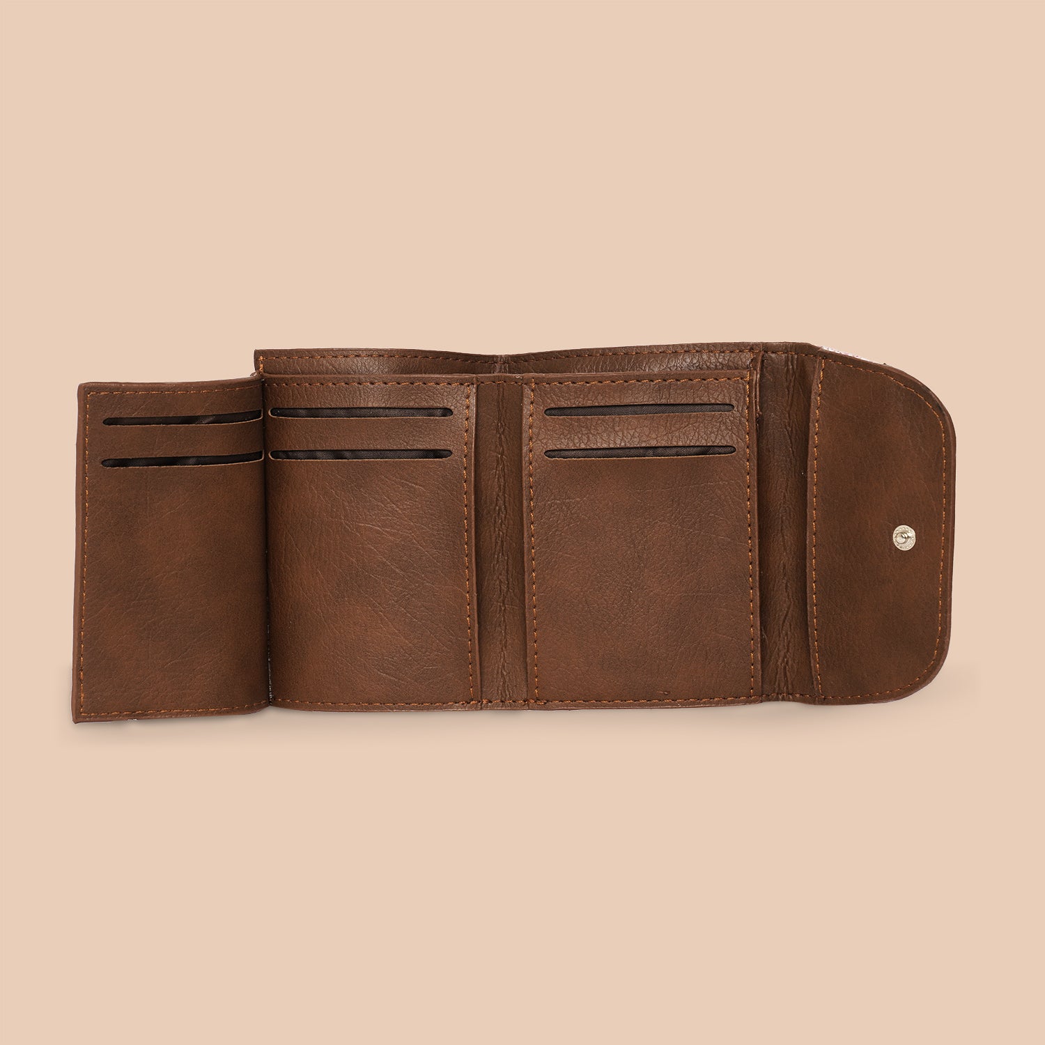 Falaknuma Brown Jaali Trifold Wallet