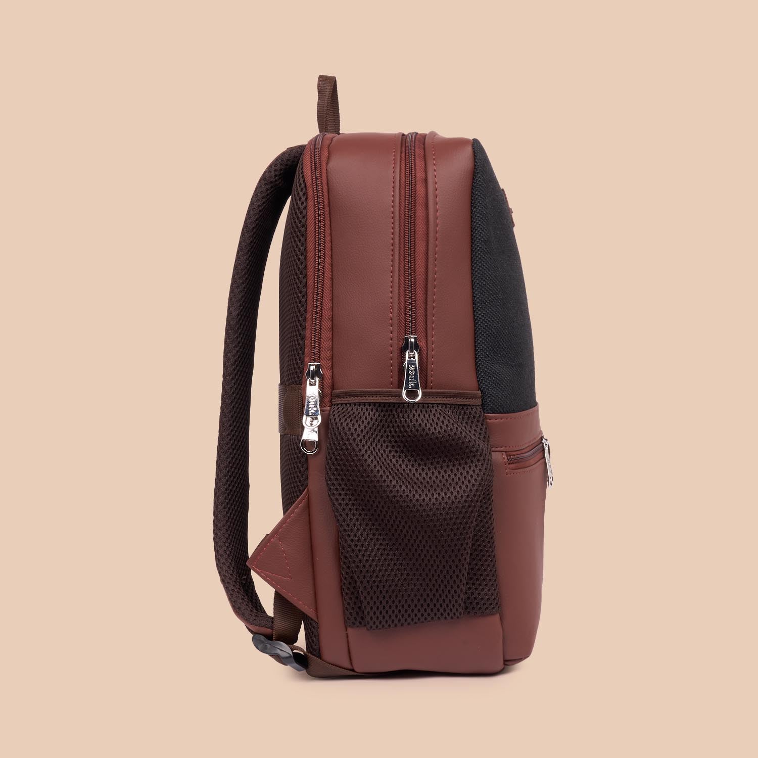 Jet Black Office Backpack (Brown) - Men's Collection