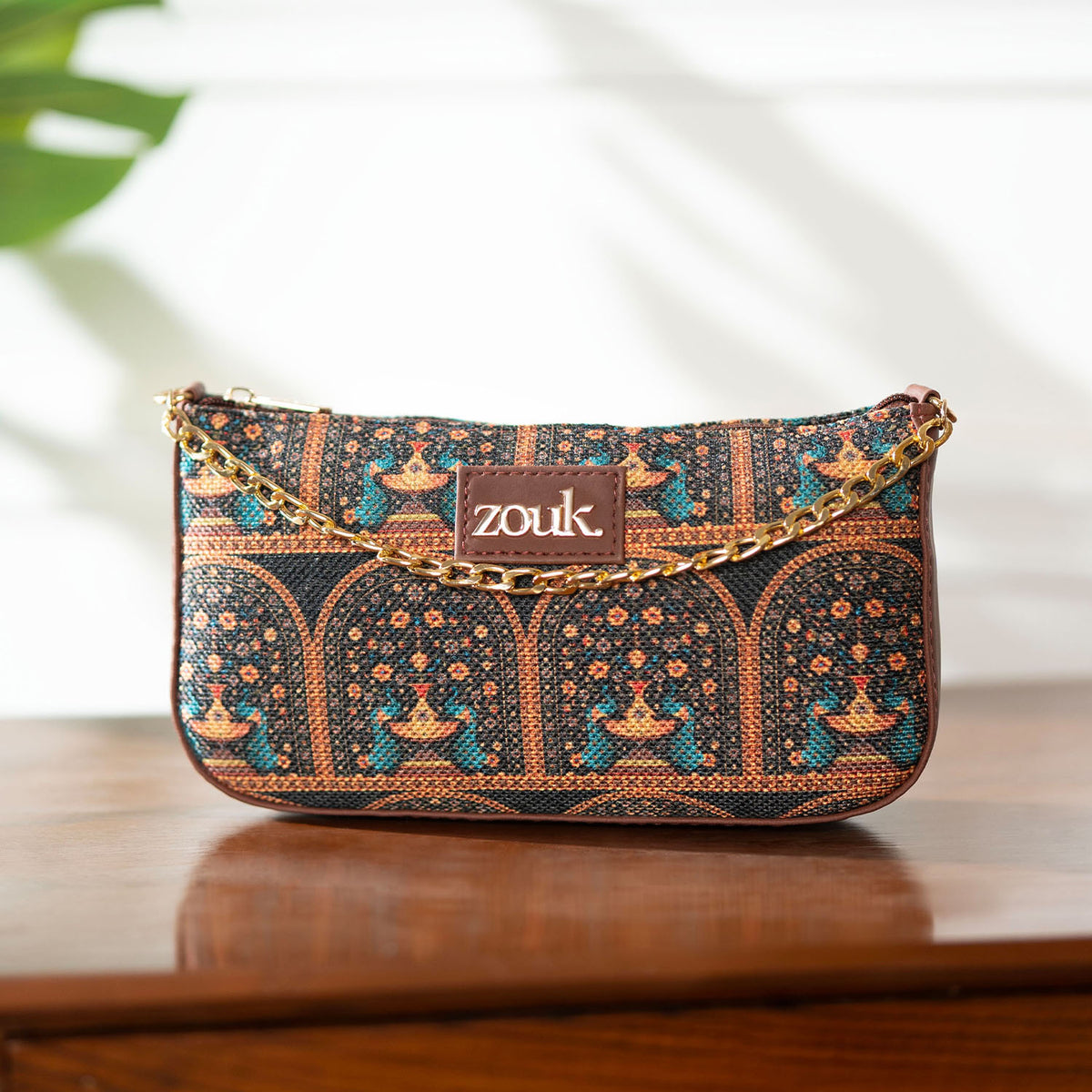 Royal Indian Peacock Motif Baguette