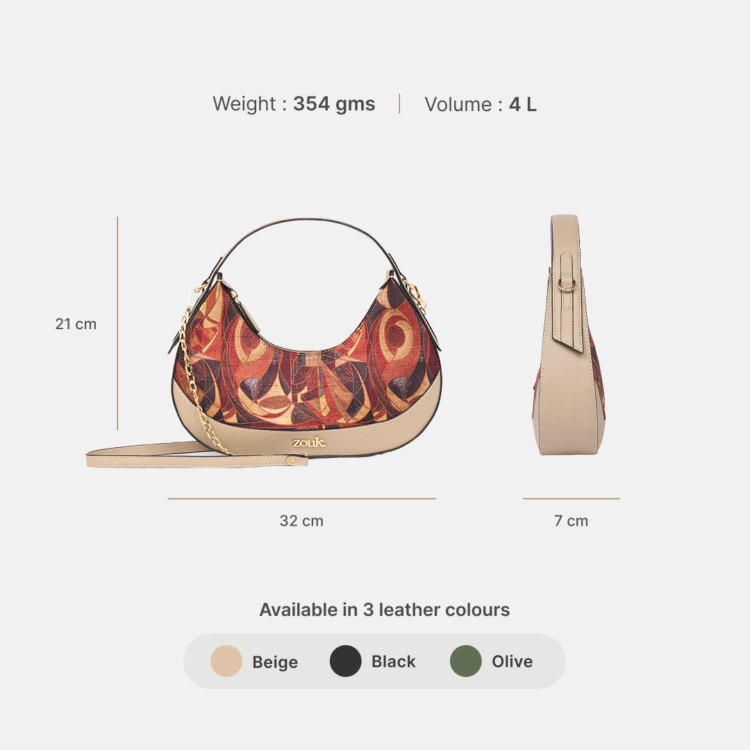 Auric Vanya Baguette (Beige Saffiano)