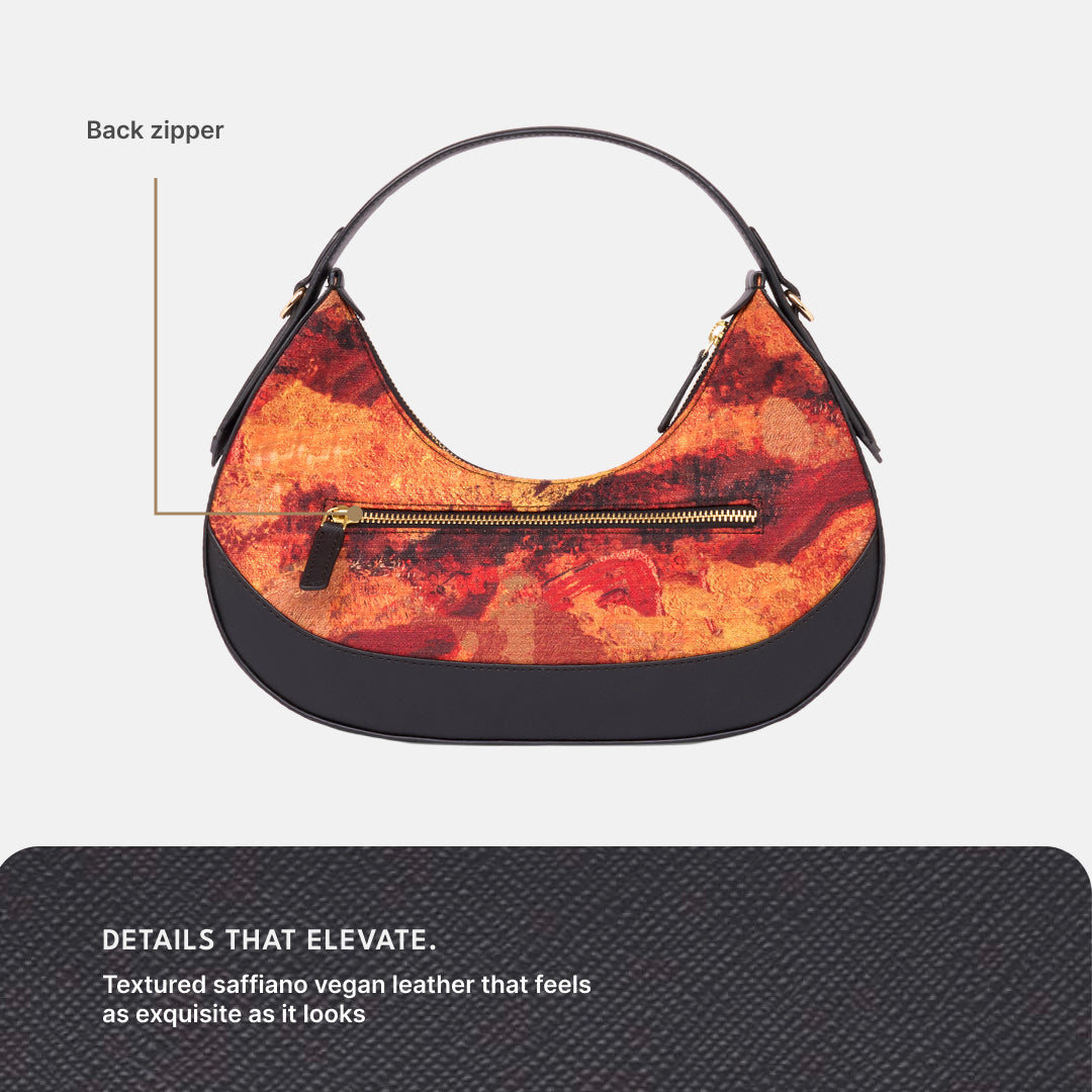 Citrine Vanya Baguette (Black Saffiano)