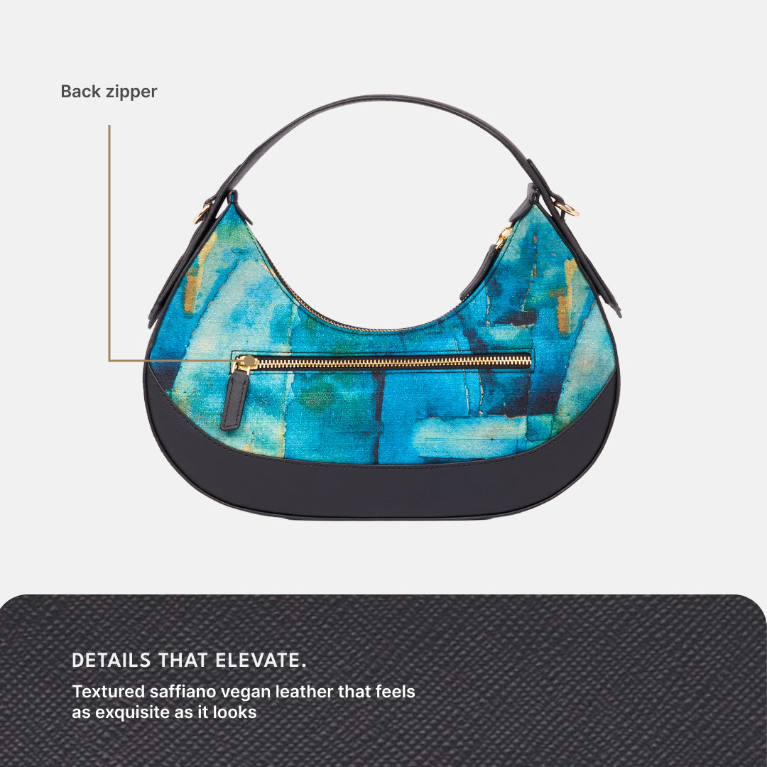 Opalite Vanya Baguette (Black Saffiano)