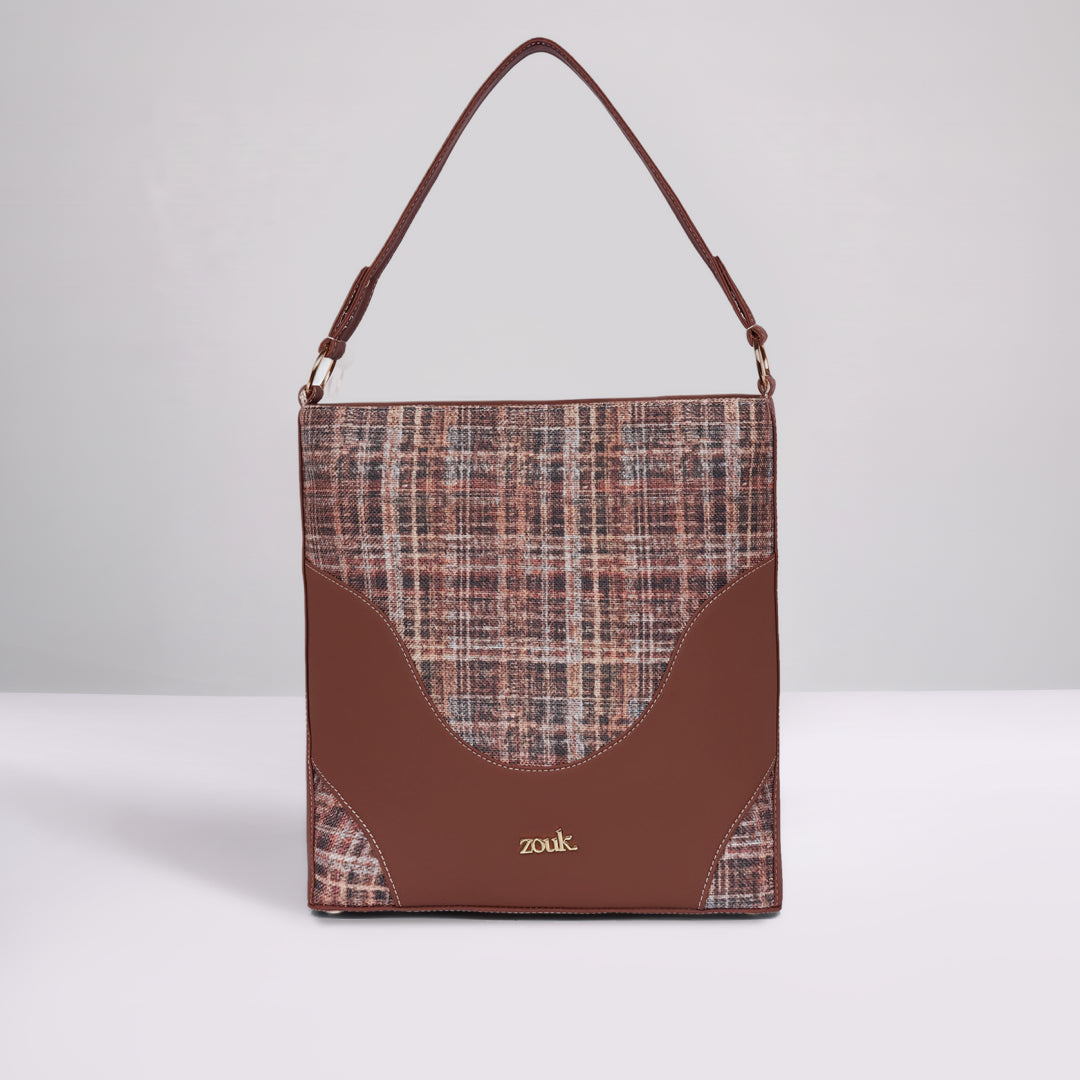 Cashmere Noir (Copper) Vertical Office Tote (Brown)