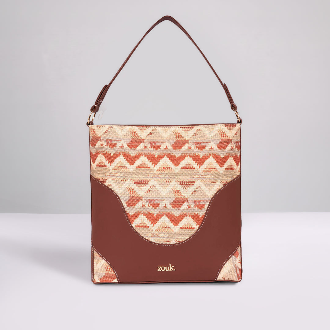 Salawas Saffron Vertical Office Tote (Brown)