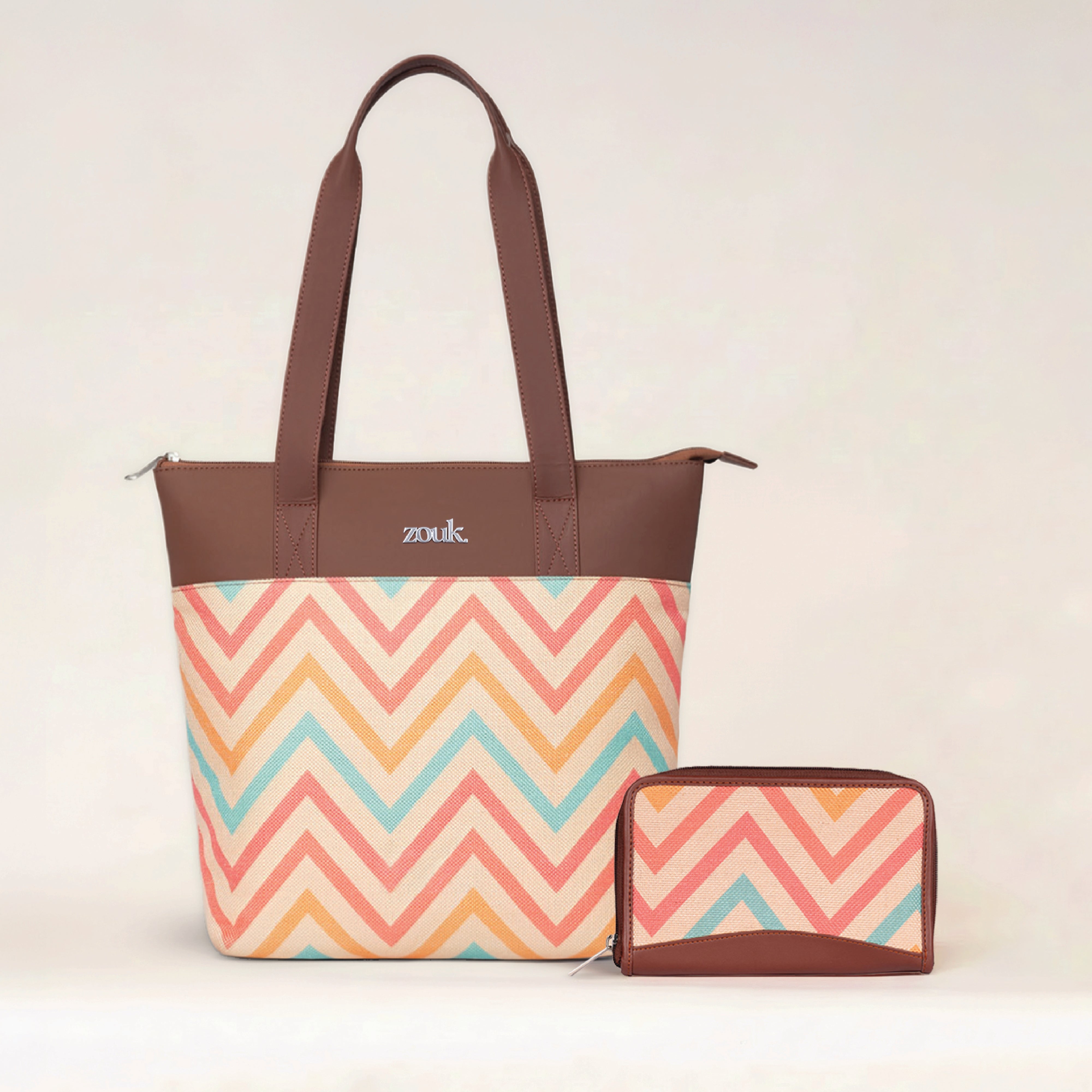 WavBeach Everyday Tote Bag & Chain Wallet Combo