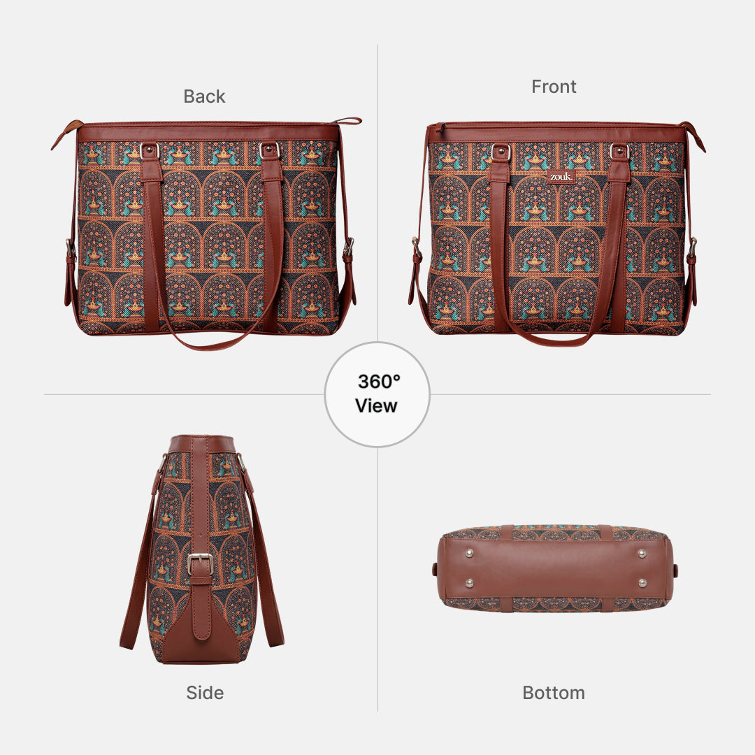 Royal Indian Peacock Motif Women's Office Bag