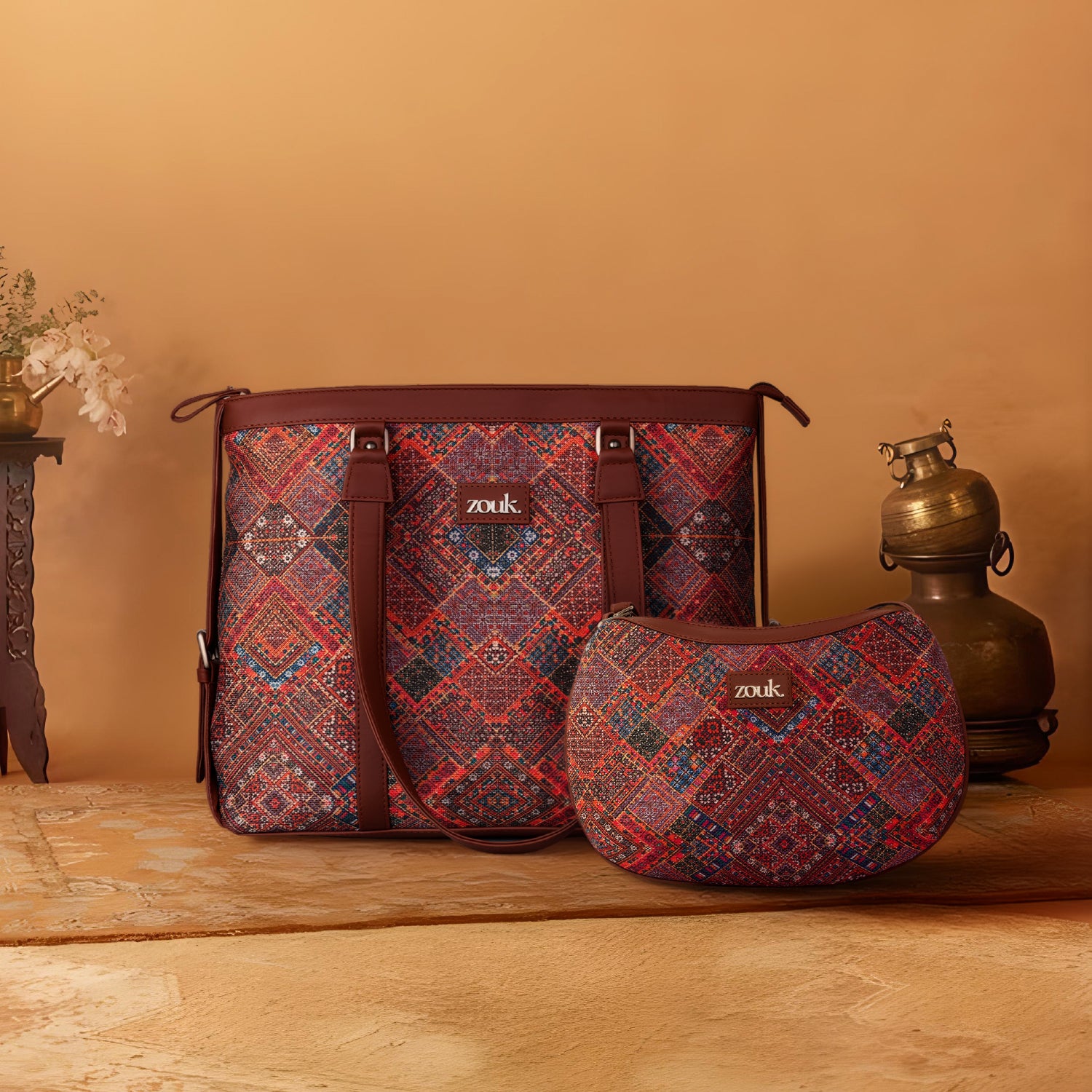 Bhuj Rabari Structured Shoulder Bag and Women's Office Bag Combo