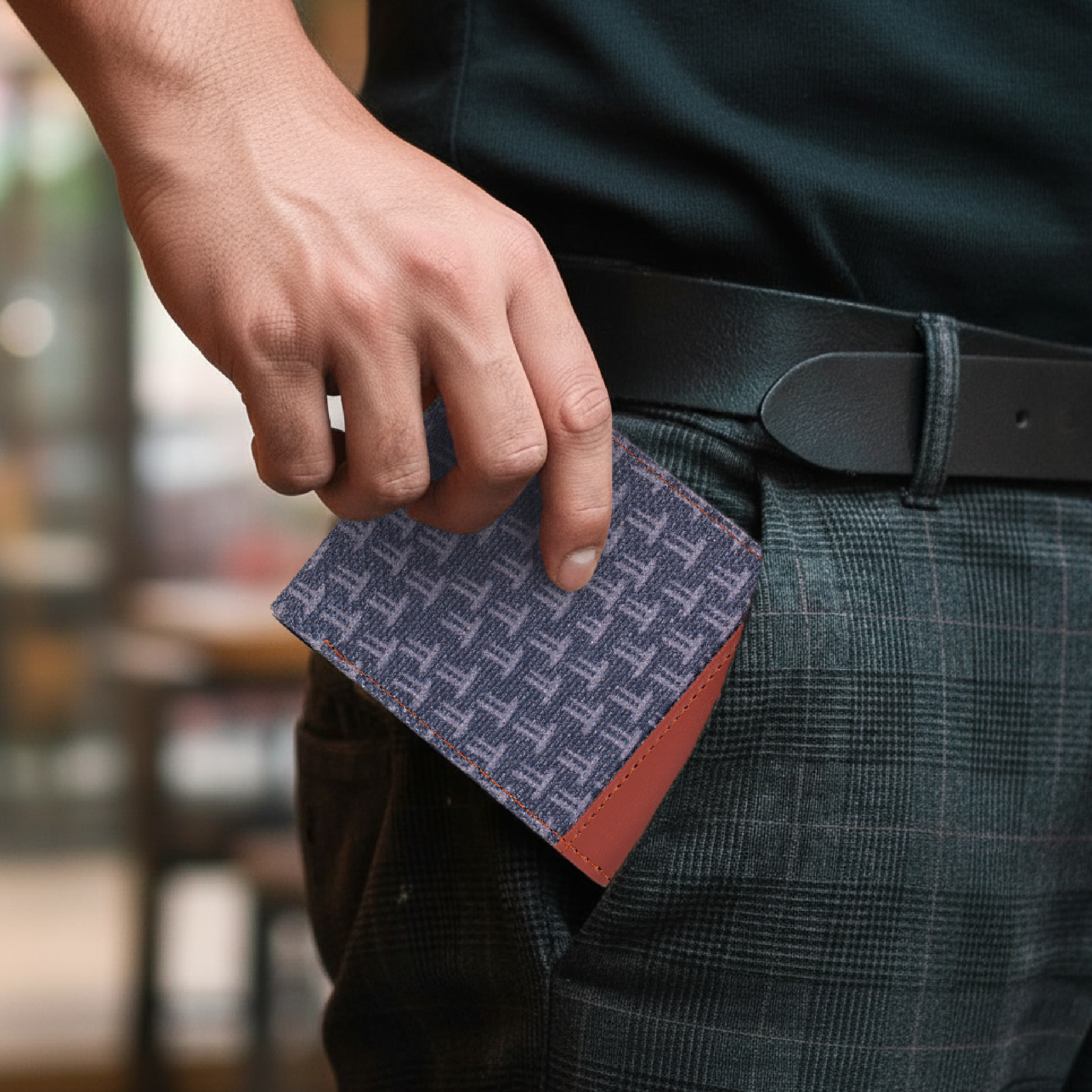 Classic Sleek Men's Wallet - Charcoal Abyss