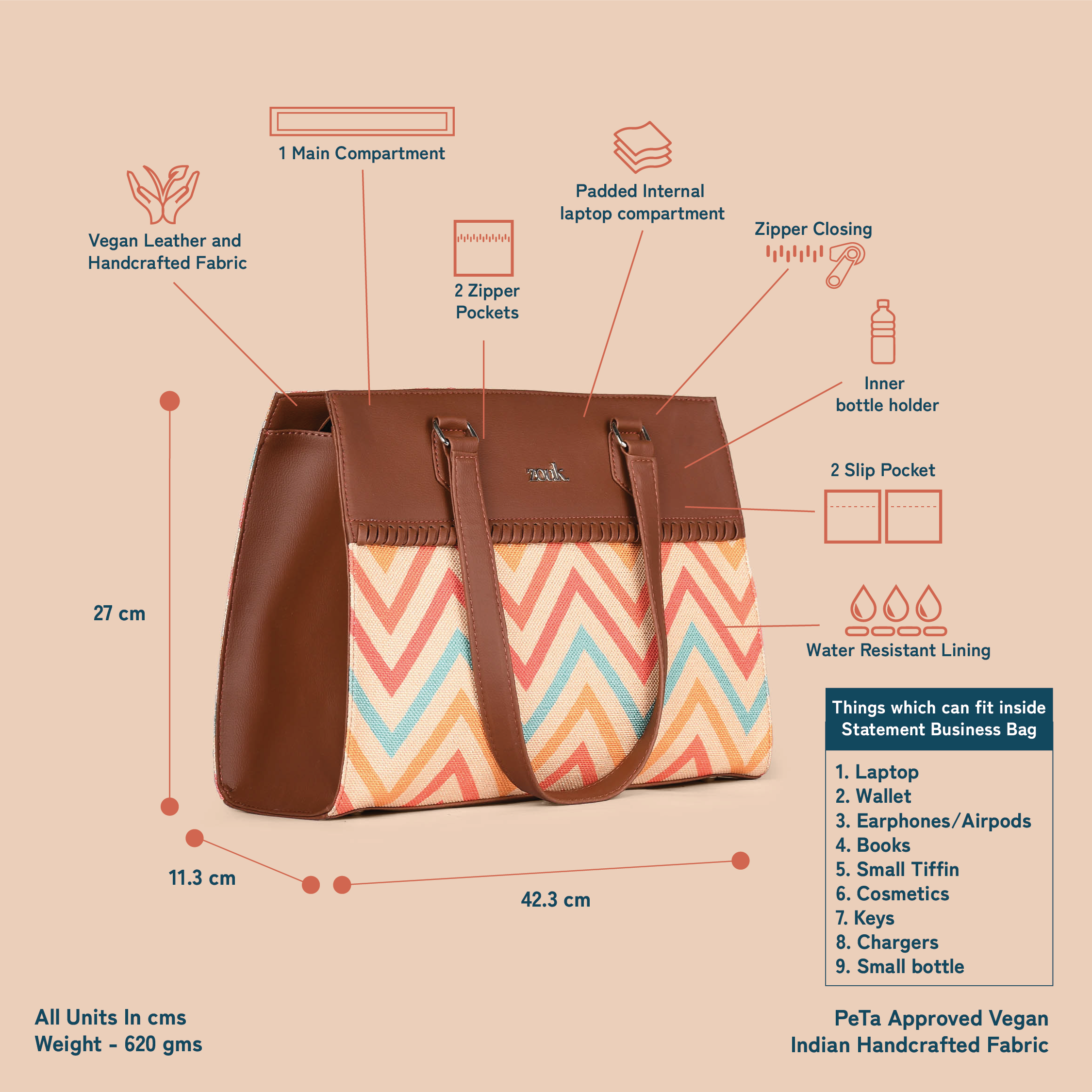 ZIP-WavBeach Statement Business Bag