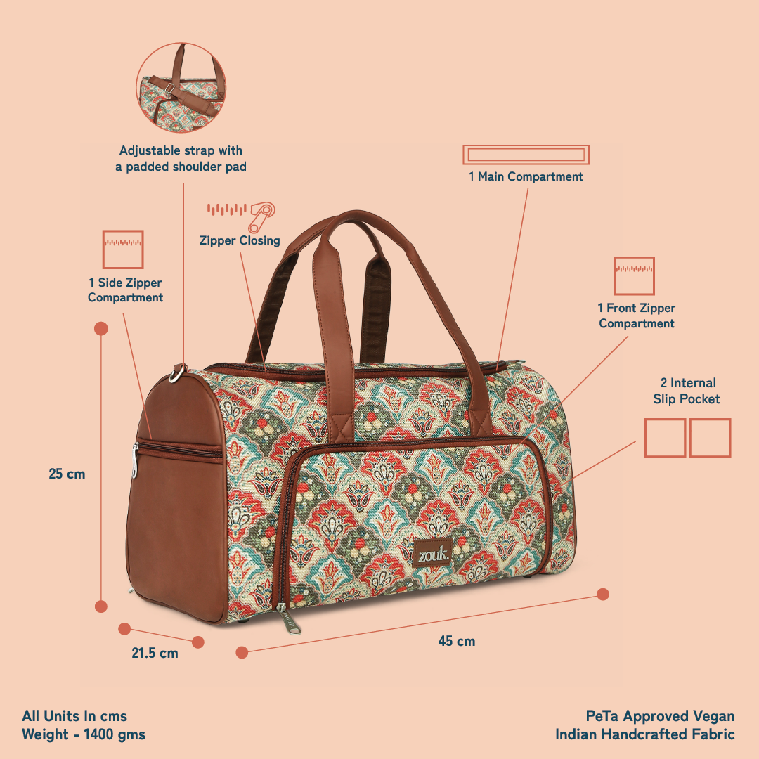 Mughal Art Multicolor Weekender Duffel Bag