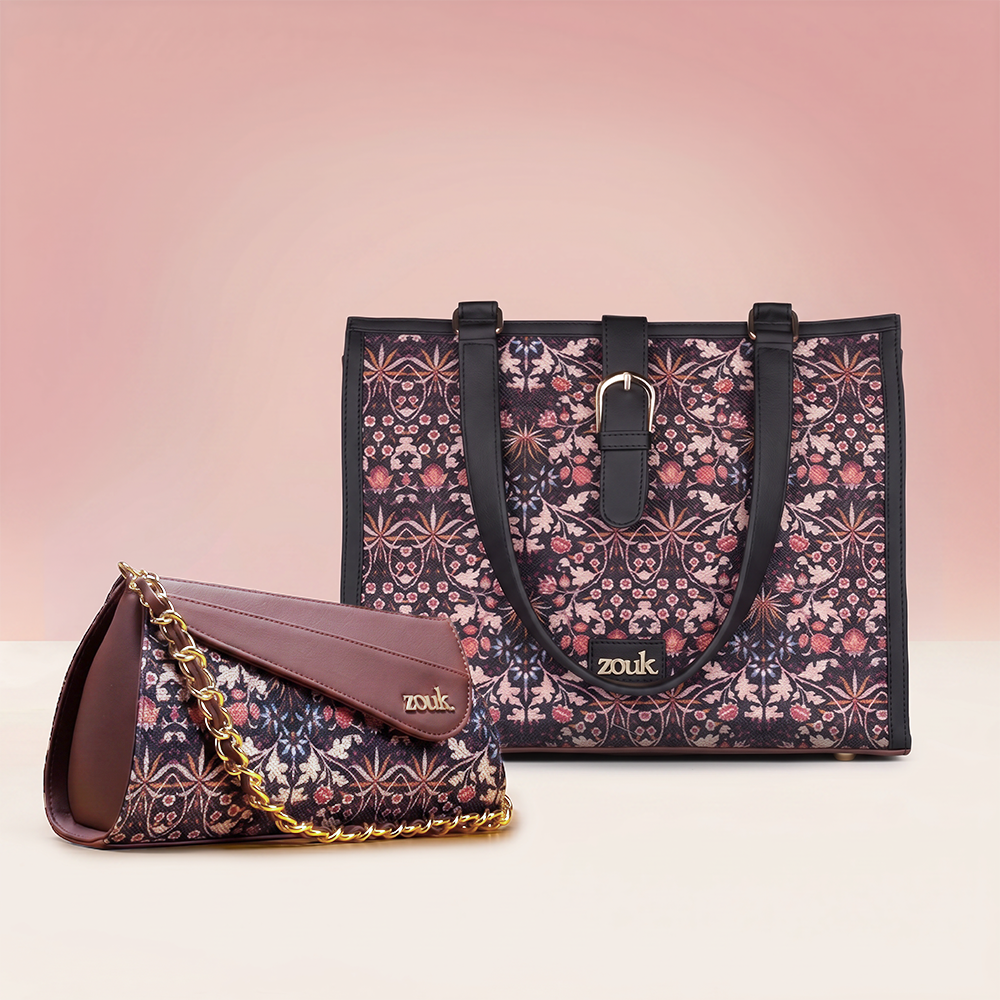 Rhea Kapoor Office Bag Kashmir Blooms & Rhea Kapoor Baguette Kashmir Blooms Combo