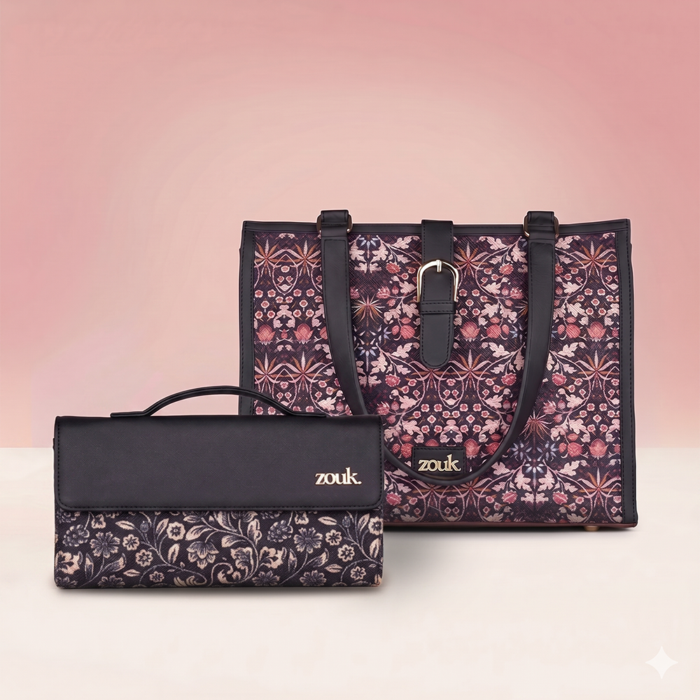 Rhea Kapoor Office Bag Kashmir Blooms & Rhea Kapoor Clutch FloMotif Combo