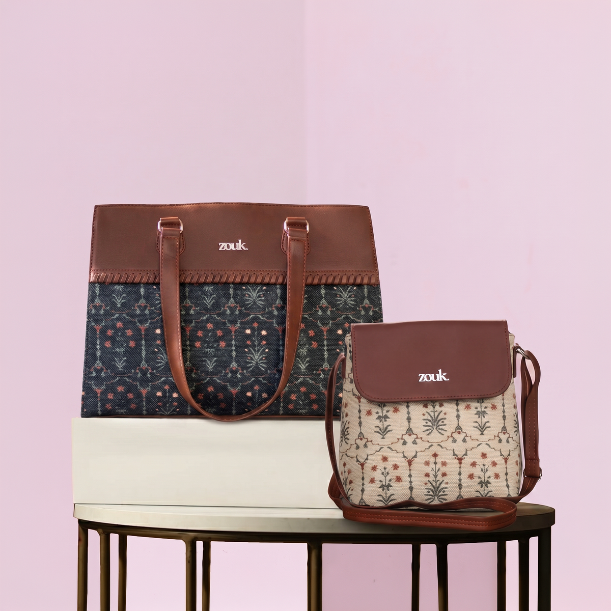 Taj Guldasta Statement Business Bag & Taj Nakashi Flap Sling Bag Combo