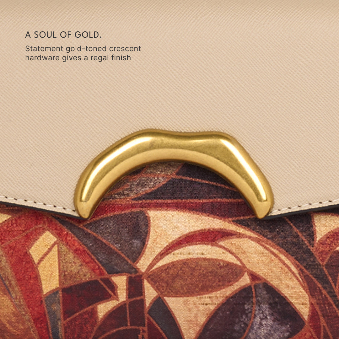 Auric Zareen Clutch (Beige Saffiano)