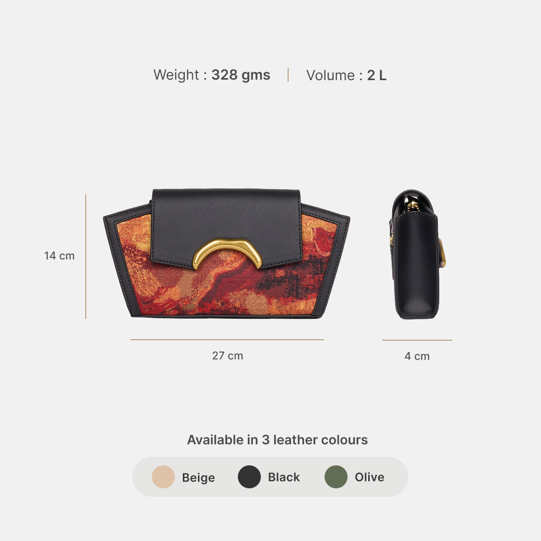 Citrine Zareen Clutch (Black Saffiano)