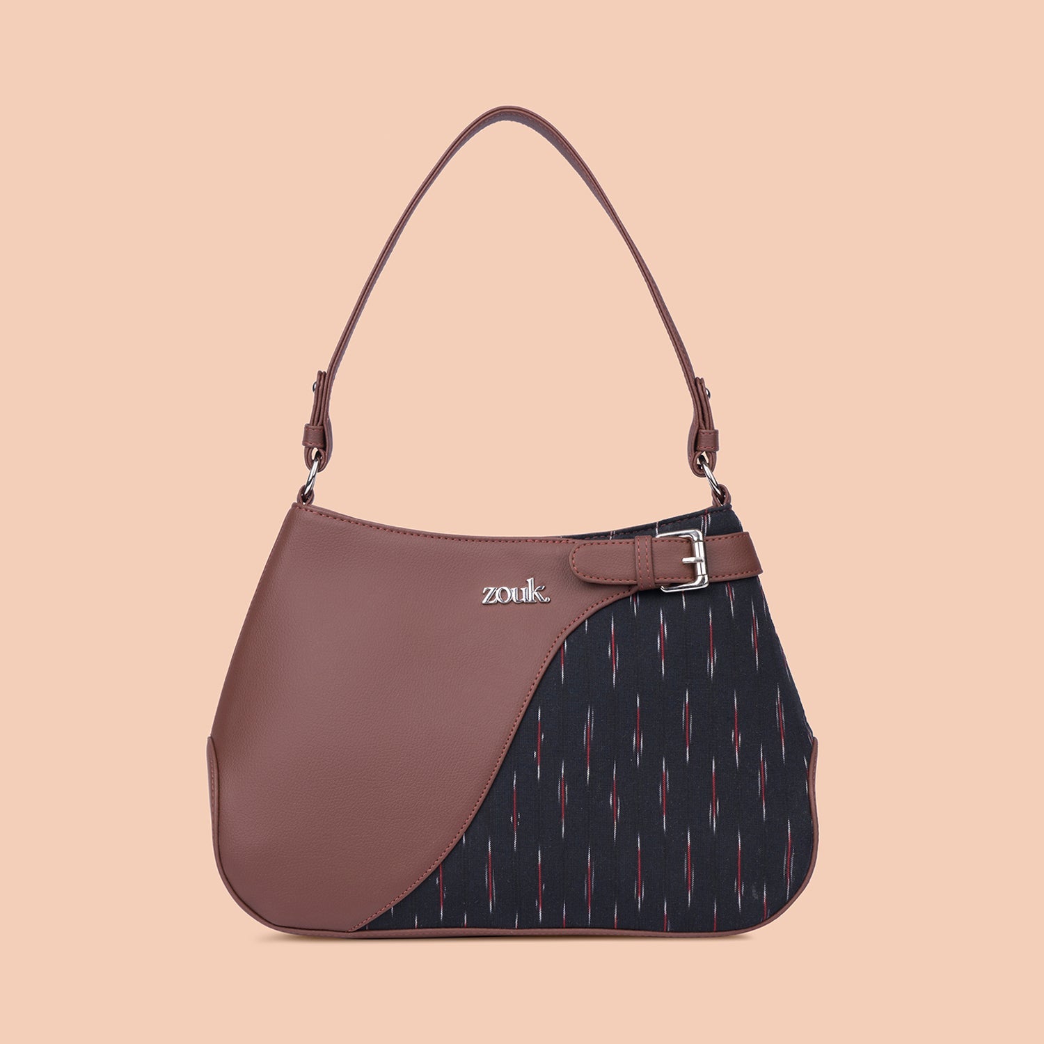 ZIP-Ira Handbag - Ikat GreRed