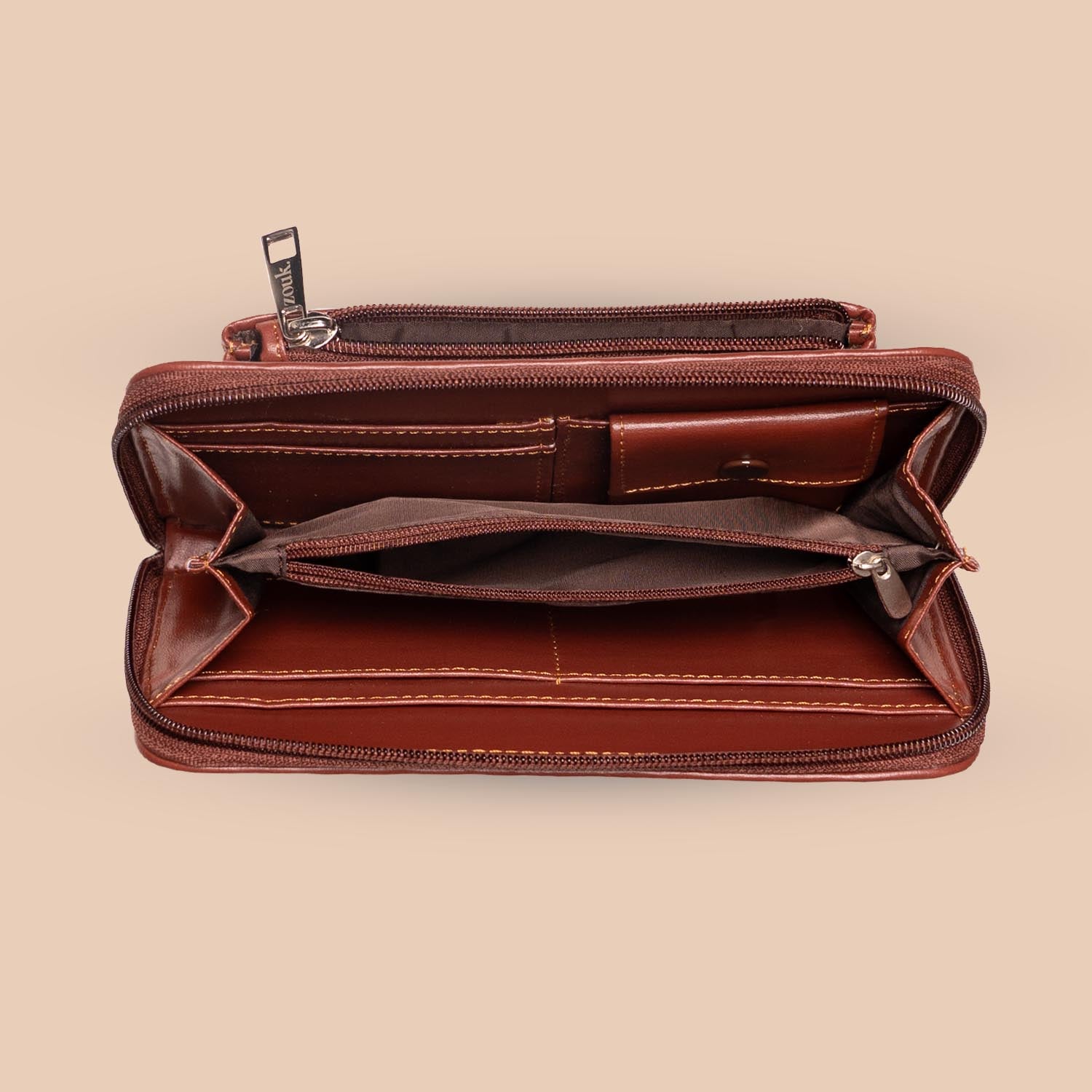 WavBeach & Chittoor Red Kalamkari - Everyday Tote Bag & Classic Zipper Wallet Combo