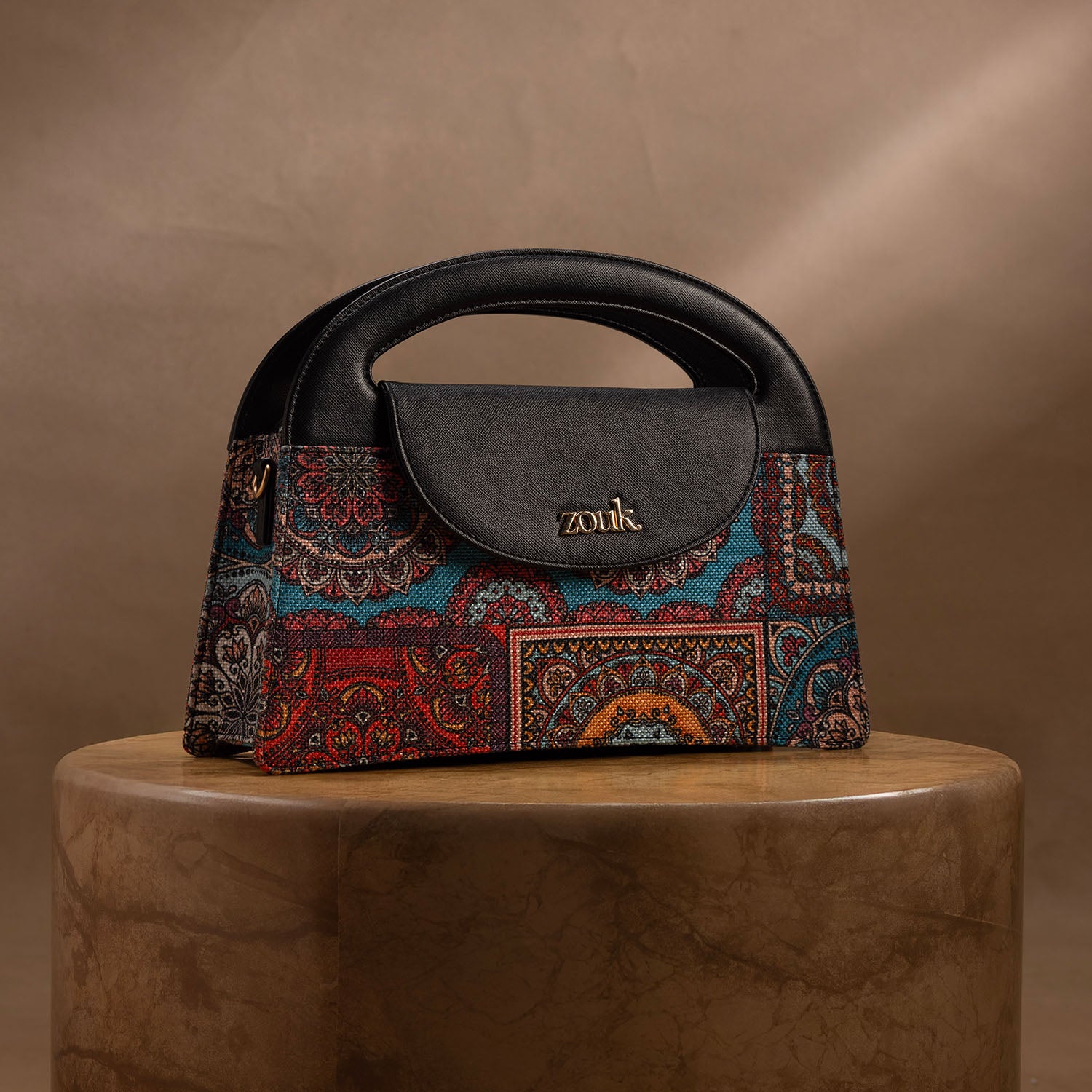 Rhea Kapoor Ziya Sling Bag - Multicolor Mandala Print