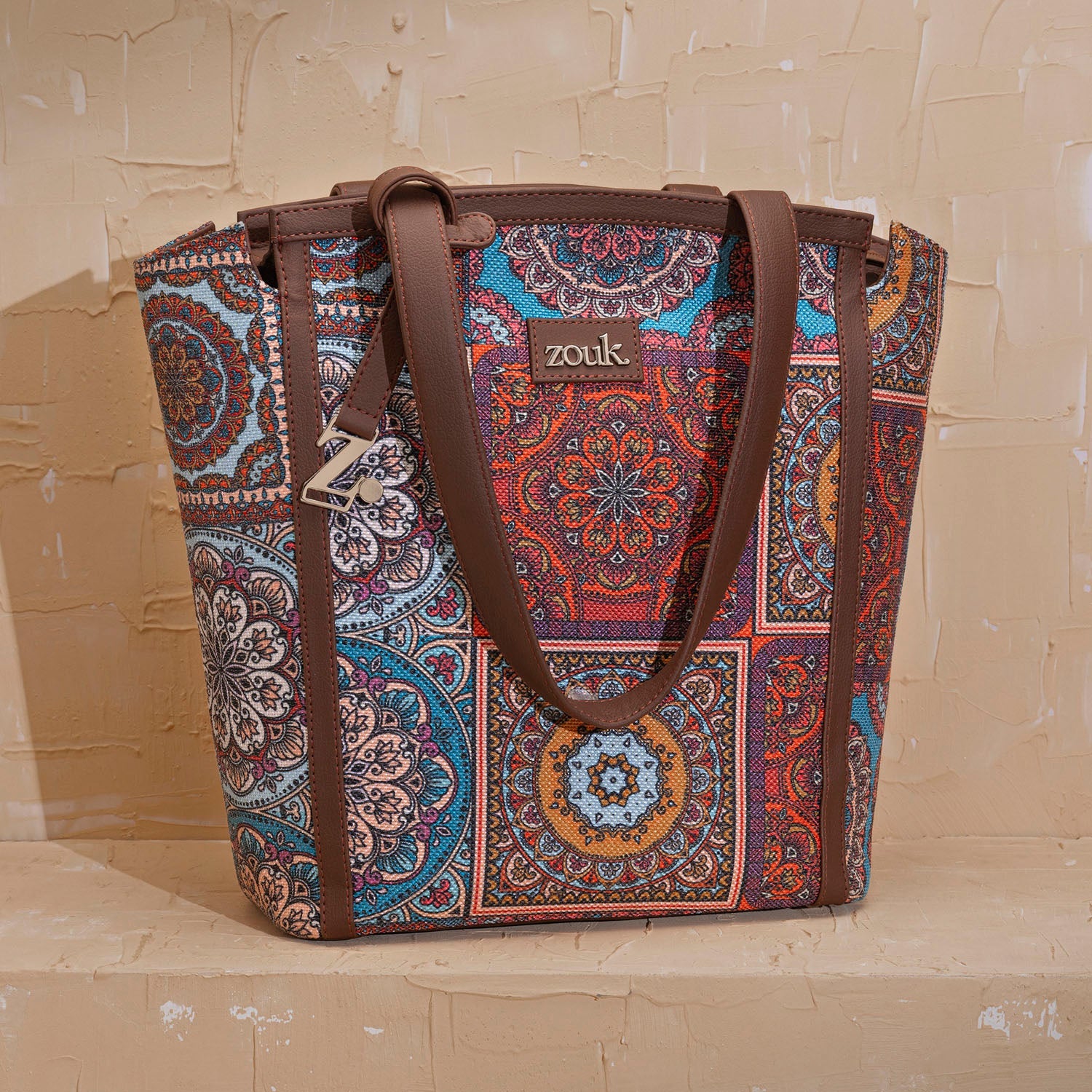 ZIP-Rhea Kapoor Adira Tote Bag - Multicolor Mandala Print