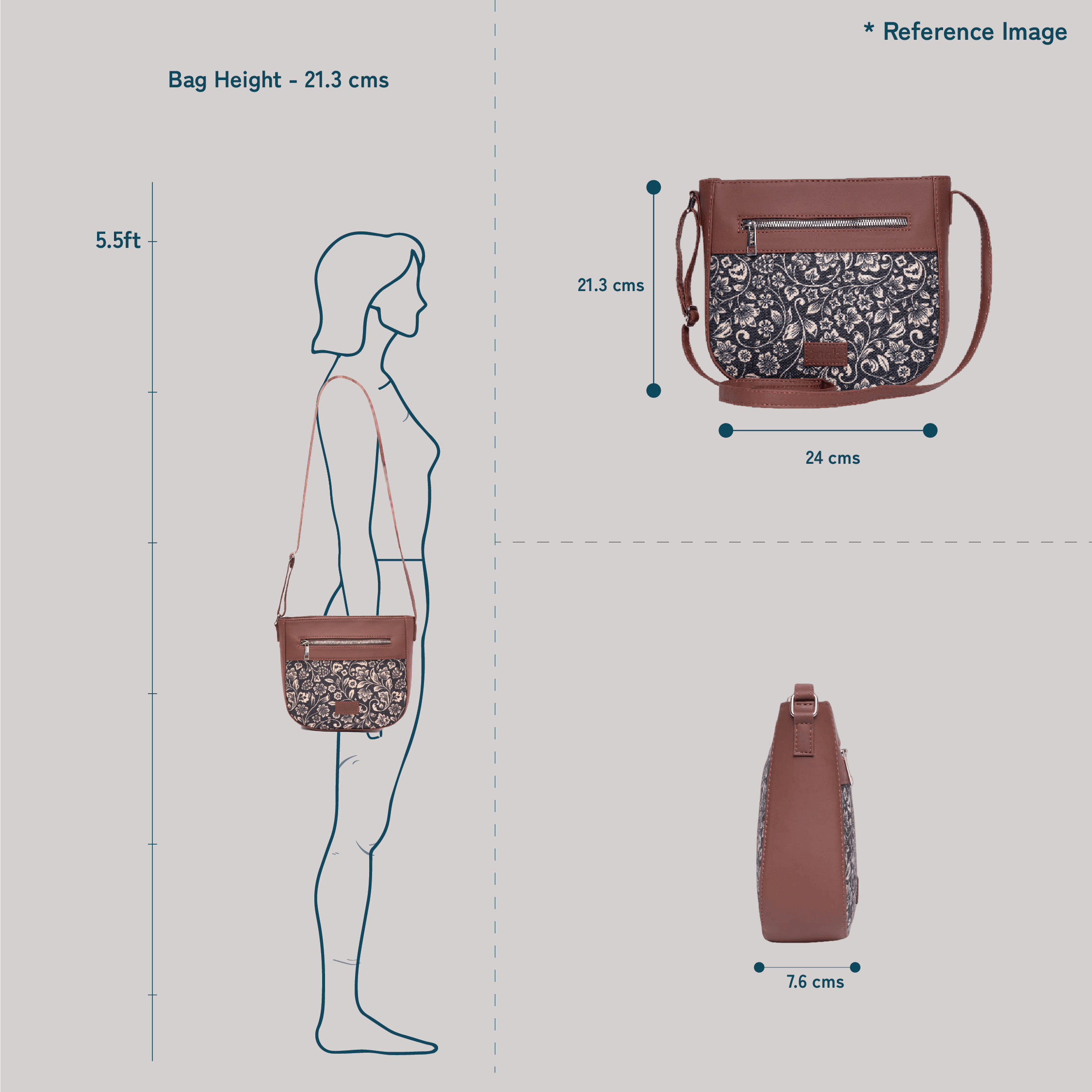 Mughal Garden Print U-Shaped Sling Bag