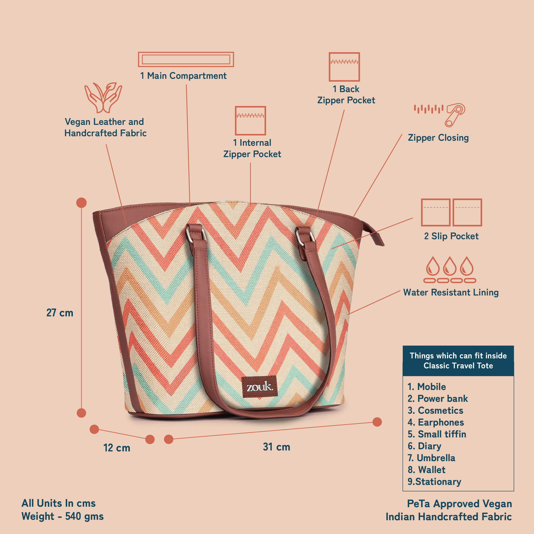 WavBeach Classic Travel Tote