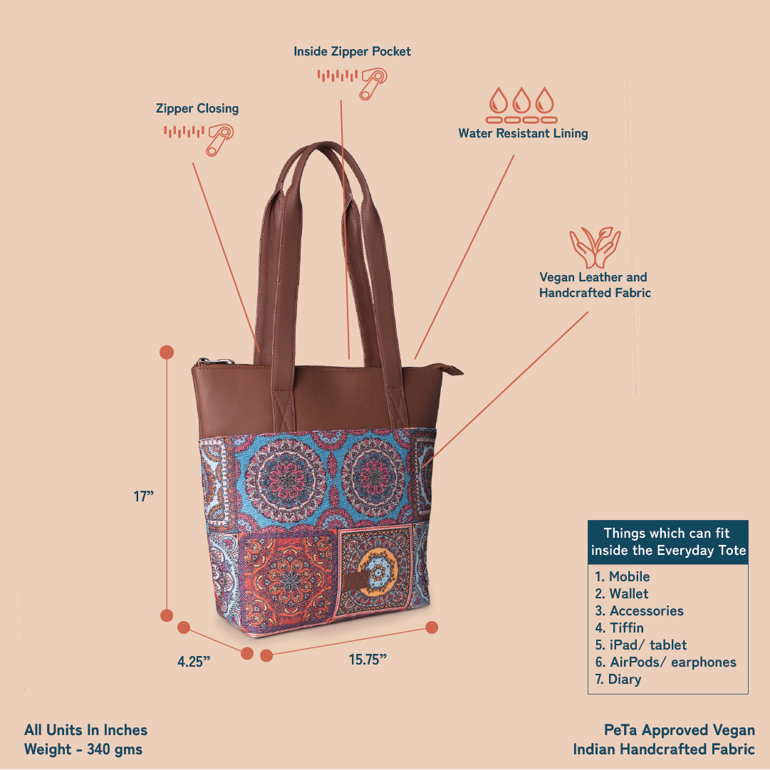 Multicolor Mandala Print Everyday Tote Bag
