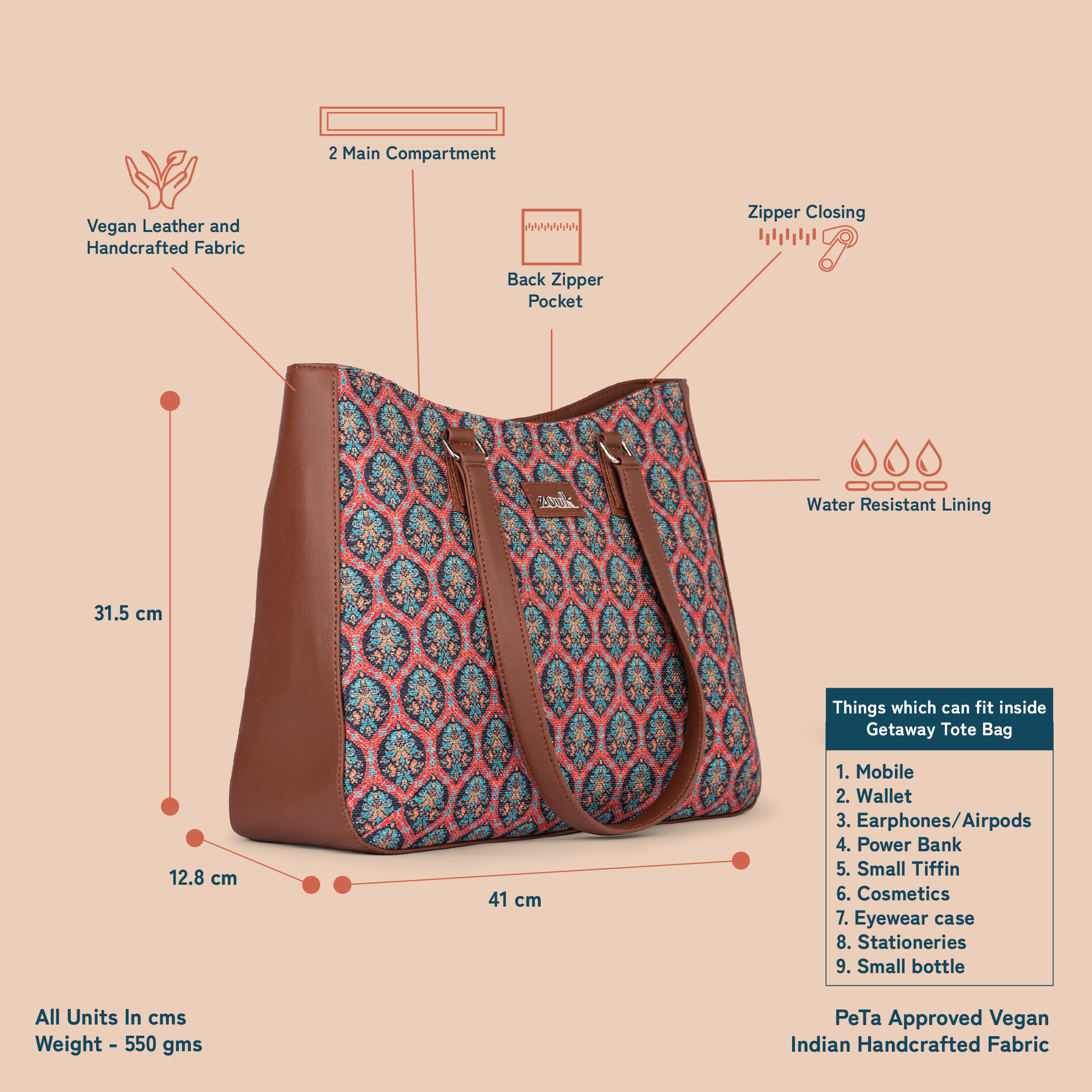 Udaipur Meenakari Getaway Tote Bag