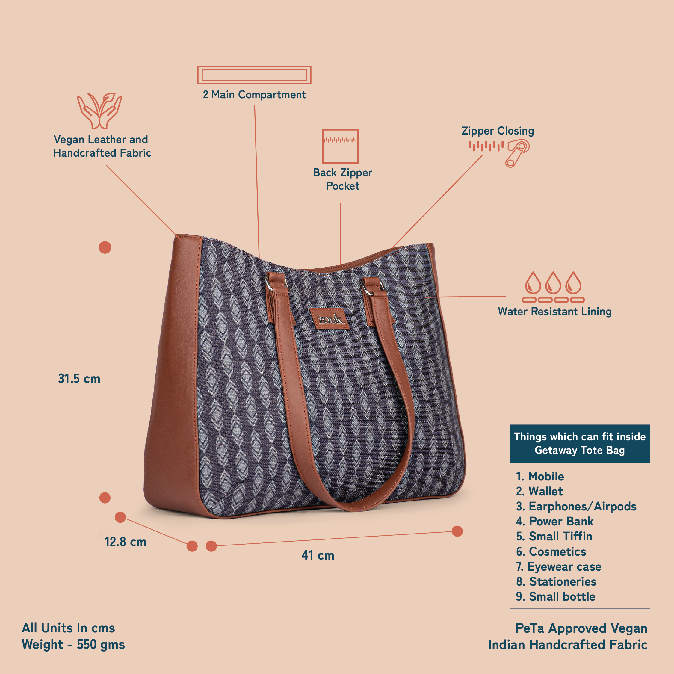 Hyderabad Ikat Getaway Tote Bag