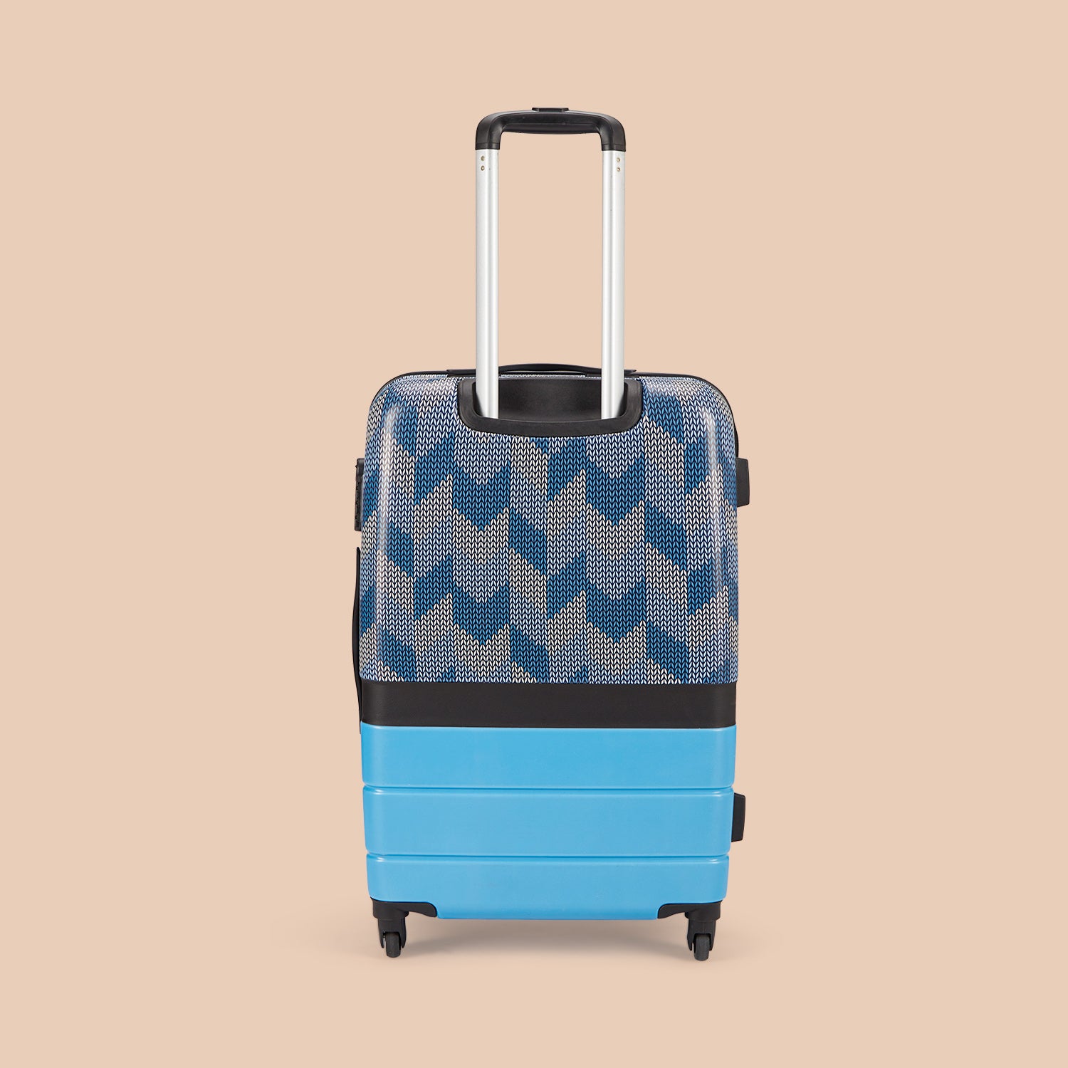 Himachal Chevron Blue Raahi Trolley Bag Combo (Medium & Large)