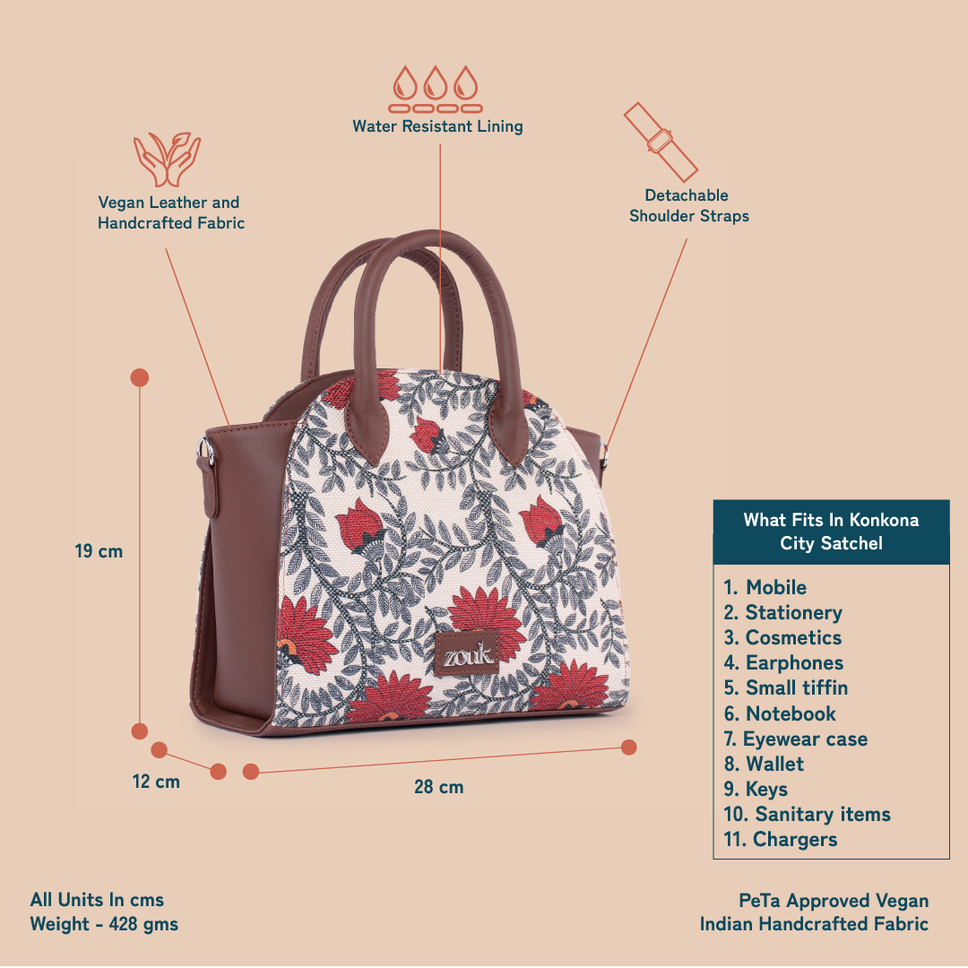 Konkona City Satchel Bag - Nawabi Couture