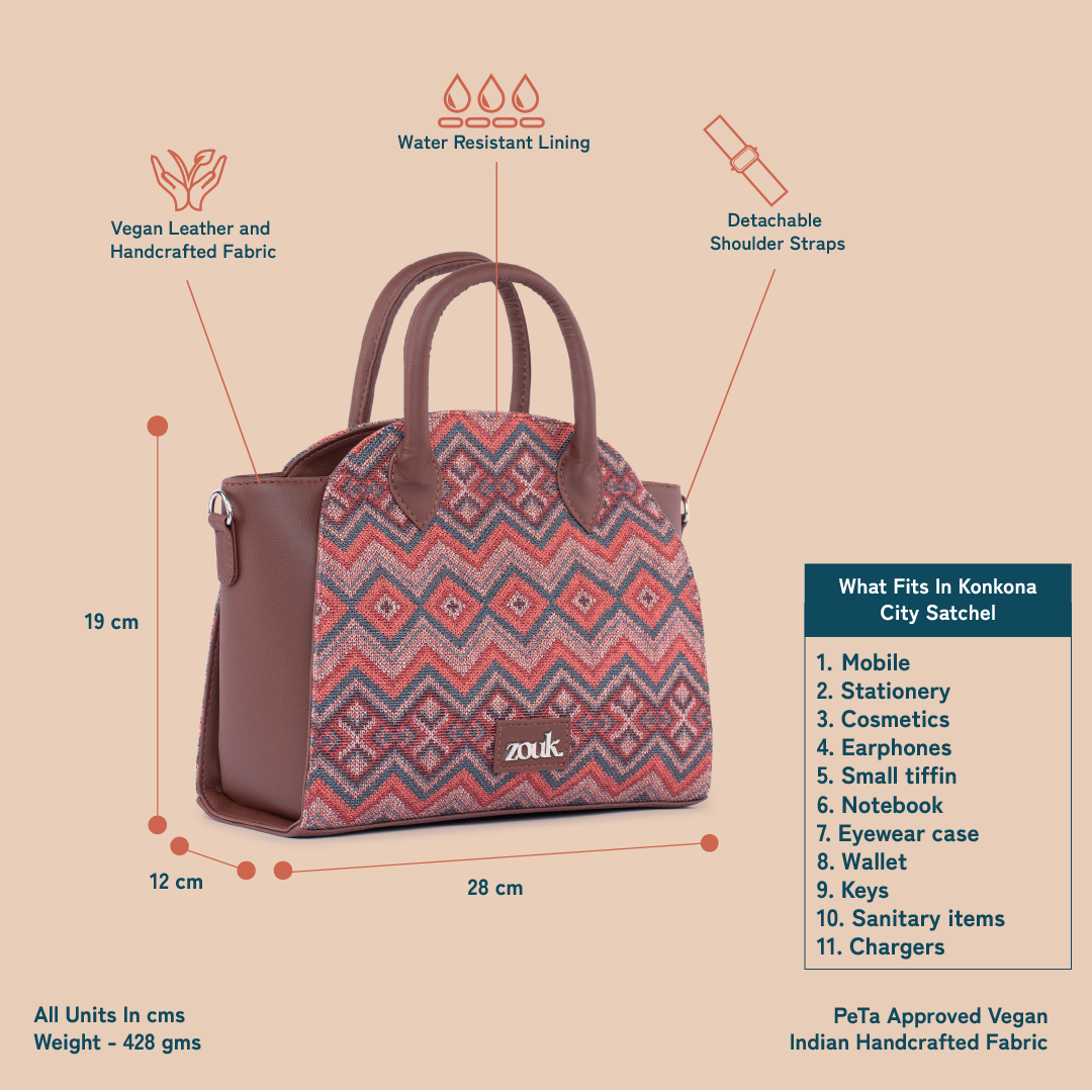 Konkona City Satchel Bag - Gwalior Weaves