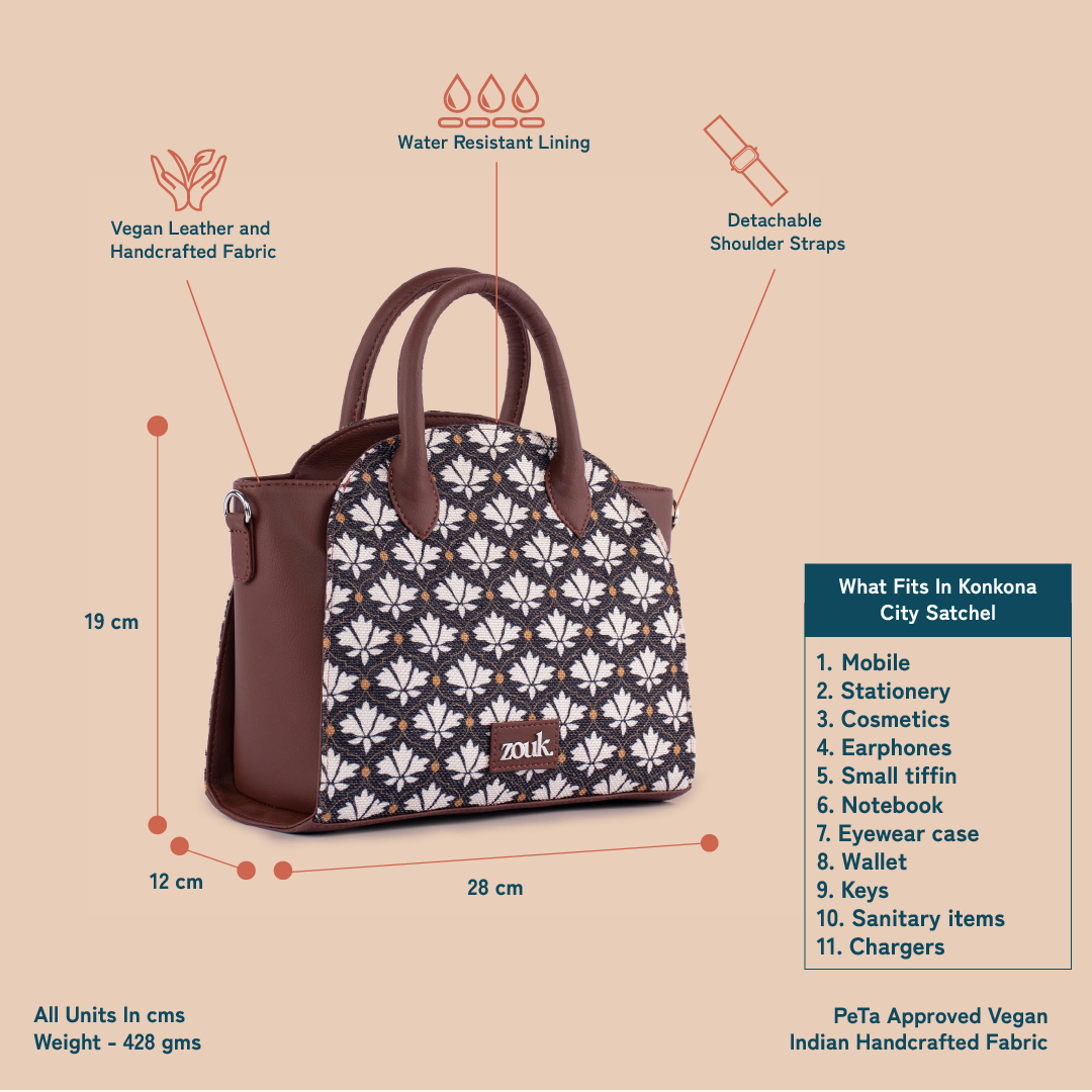 Konkona City Satchel Bag - Bidri Kaiser