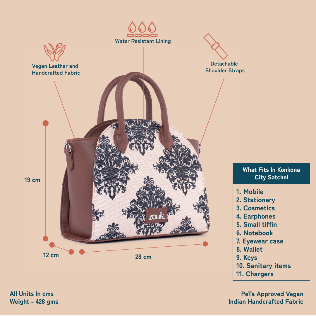 Konkona City Satchel Bag - Mughal Motif