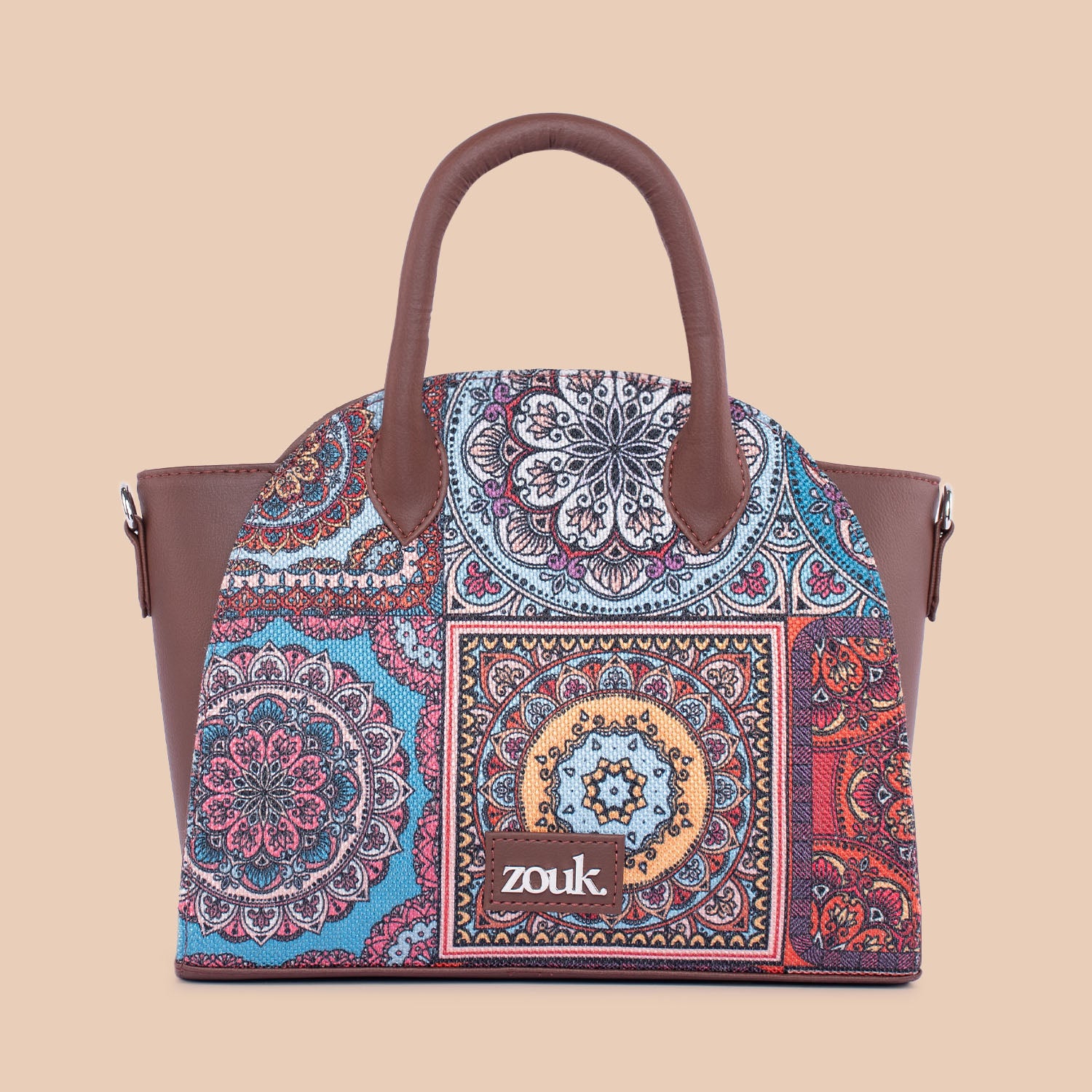 Konkona City Satchel Bag - Multicolor Mandala Print