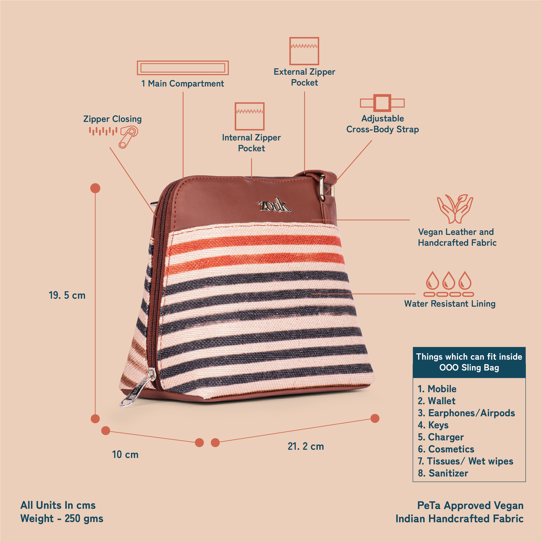 Qutub Stripes OOO Sling Bag