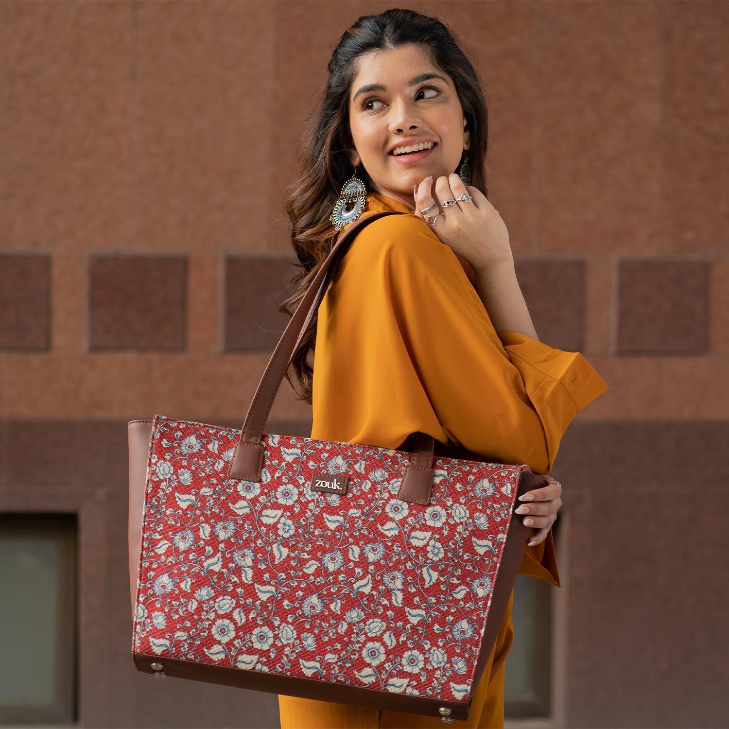 Chittoor Red Kalamkari Office Tote Bag