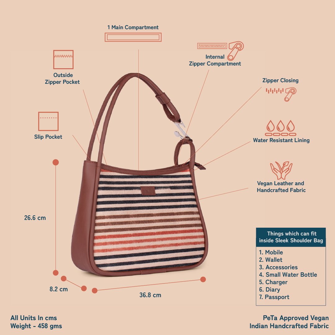 Qutub Stripes Sleek Shoulder Bag