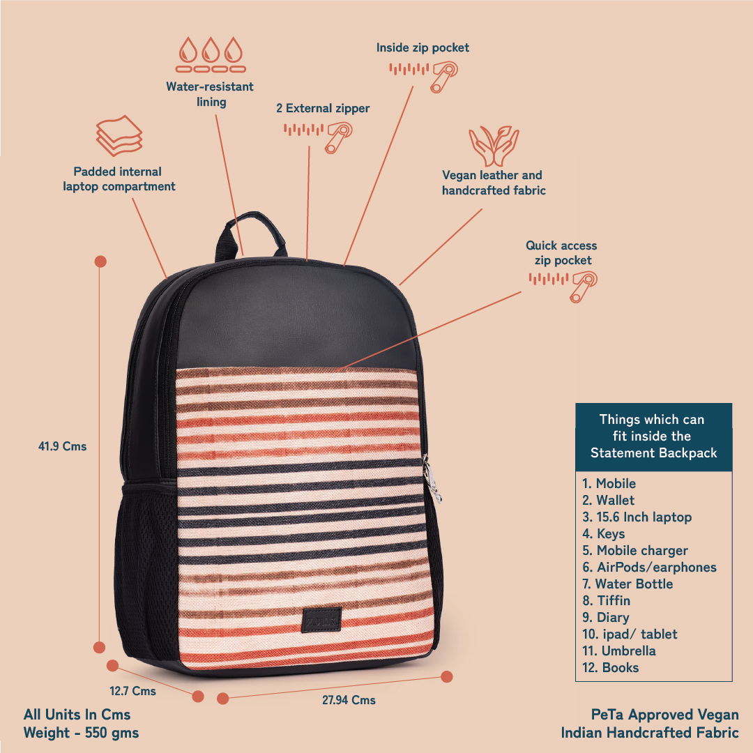 Qutub Stripes Statement Backpack
