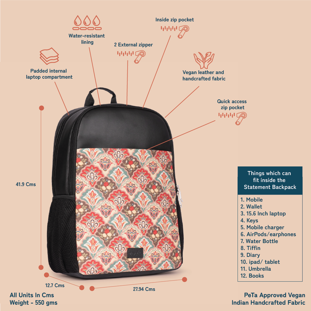 Mughal Art Multicolor Statement Backpack