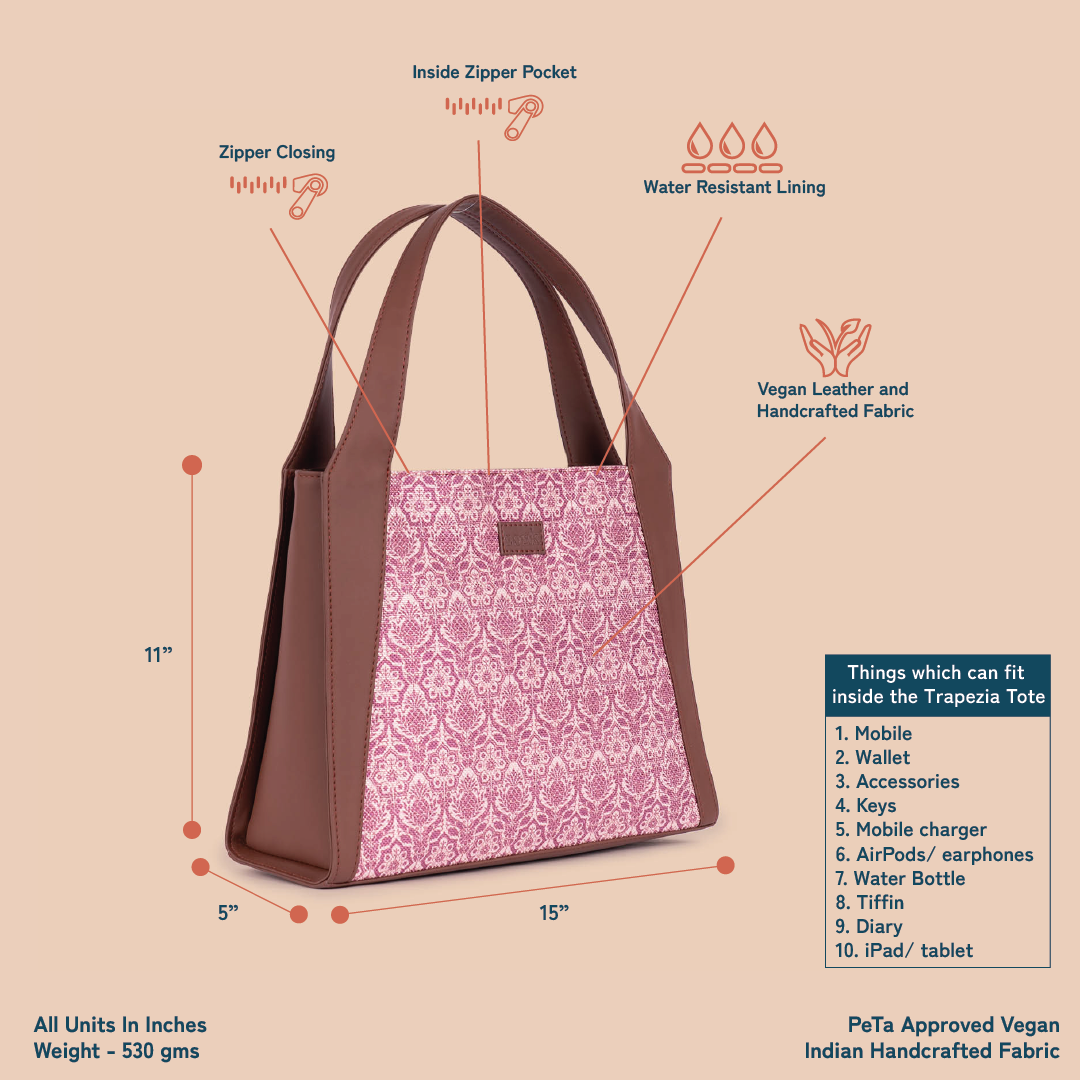 Madurai Blossom Trapezia Tote