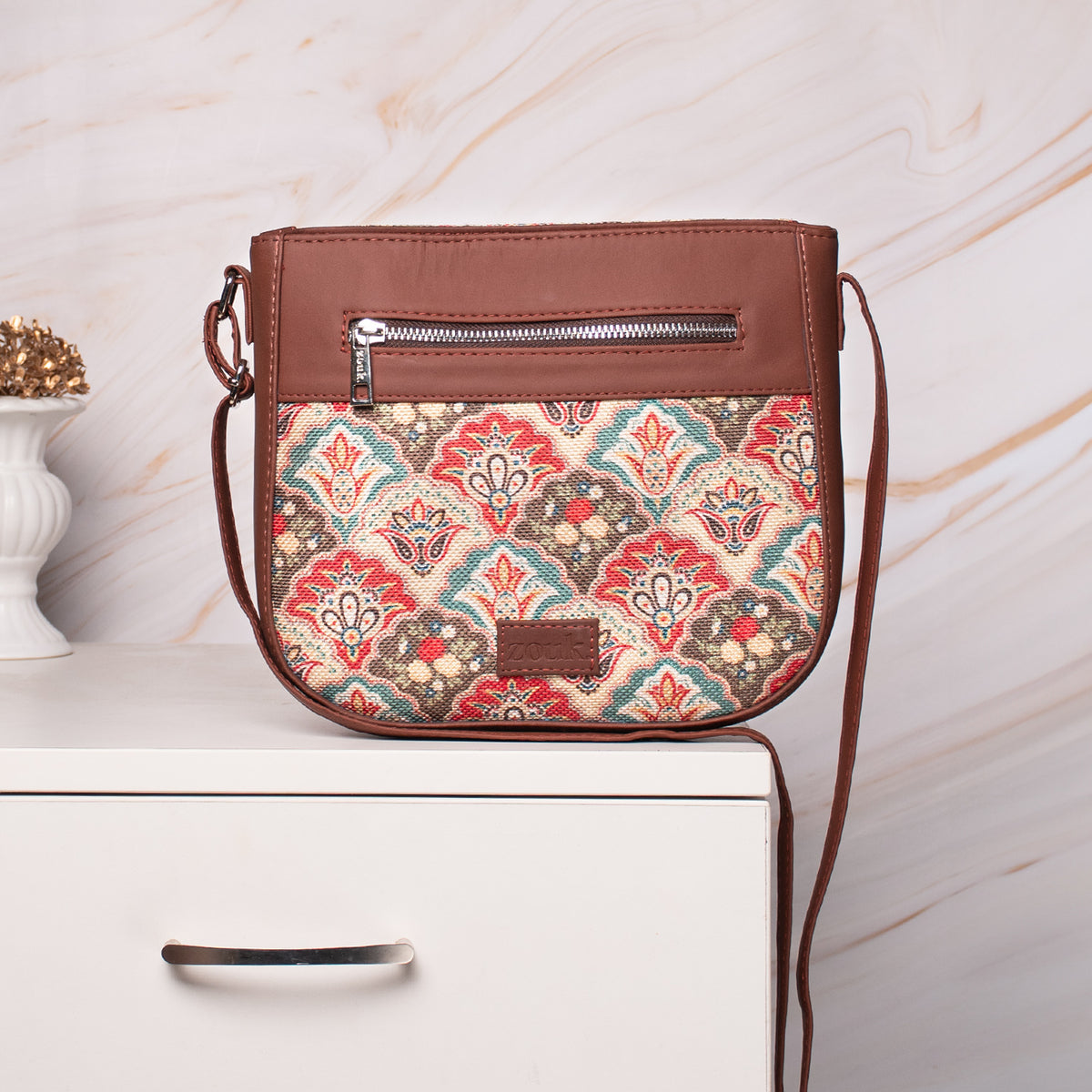 Mughal Art Multicolor U-Shaped Sling Bag