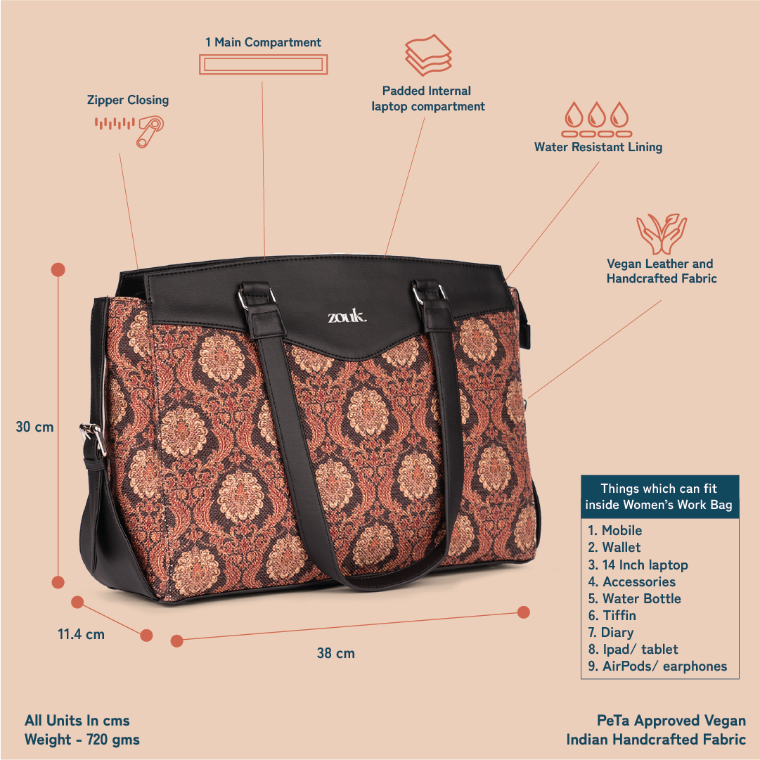 Jodhpur Damask Women s Work Bag